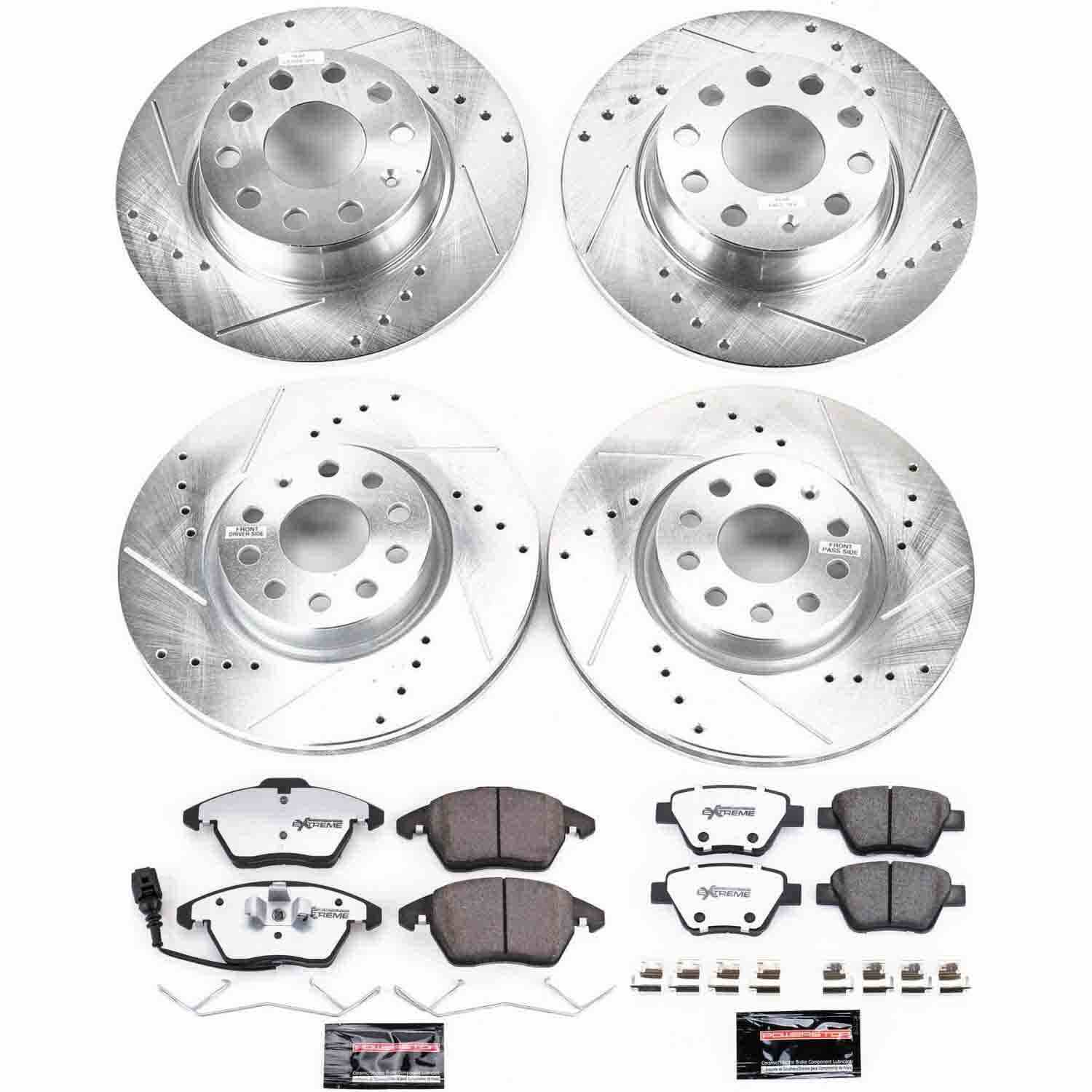 Power Stop 10-12 Audi A3 Front & Rear Z26 Street Warrior Brake Kit