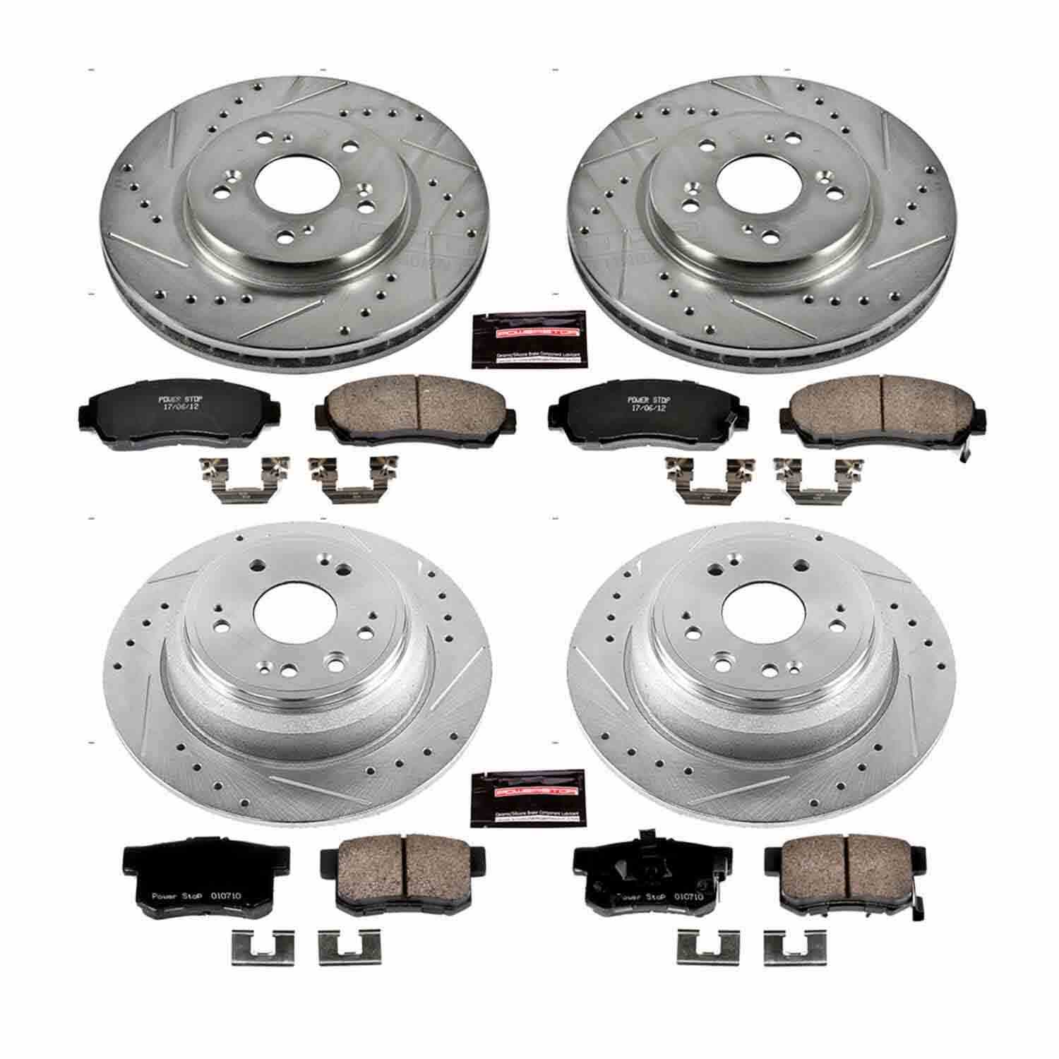 Power Stop 10-11 Honda Accord Crosstour Front & Rear Z23 Evolution Sport Brake Kit