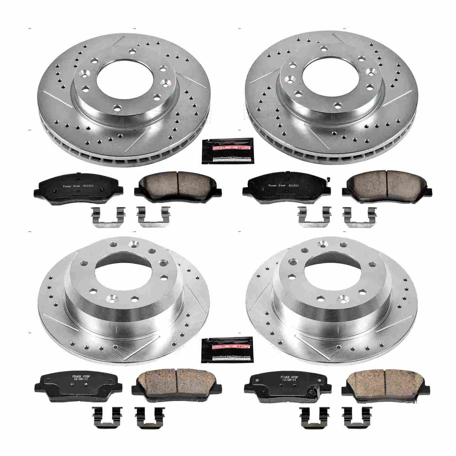 Power Stop 07-08 Hyundai Entourage Front & Rear Z23 Evolution Sport Brake Kit