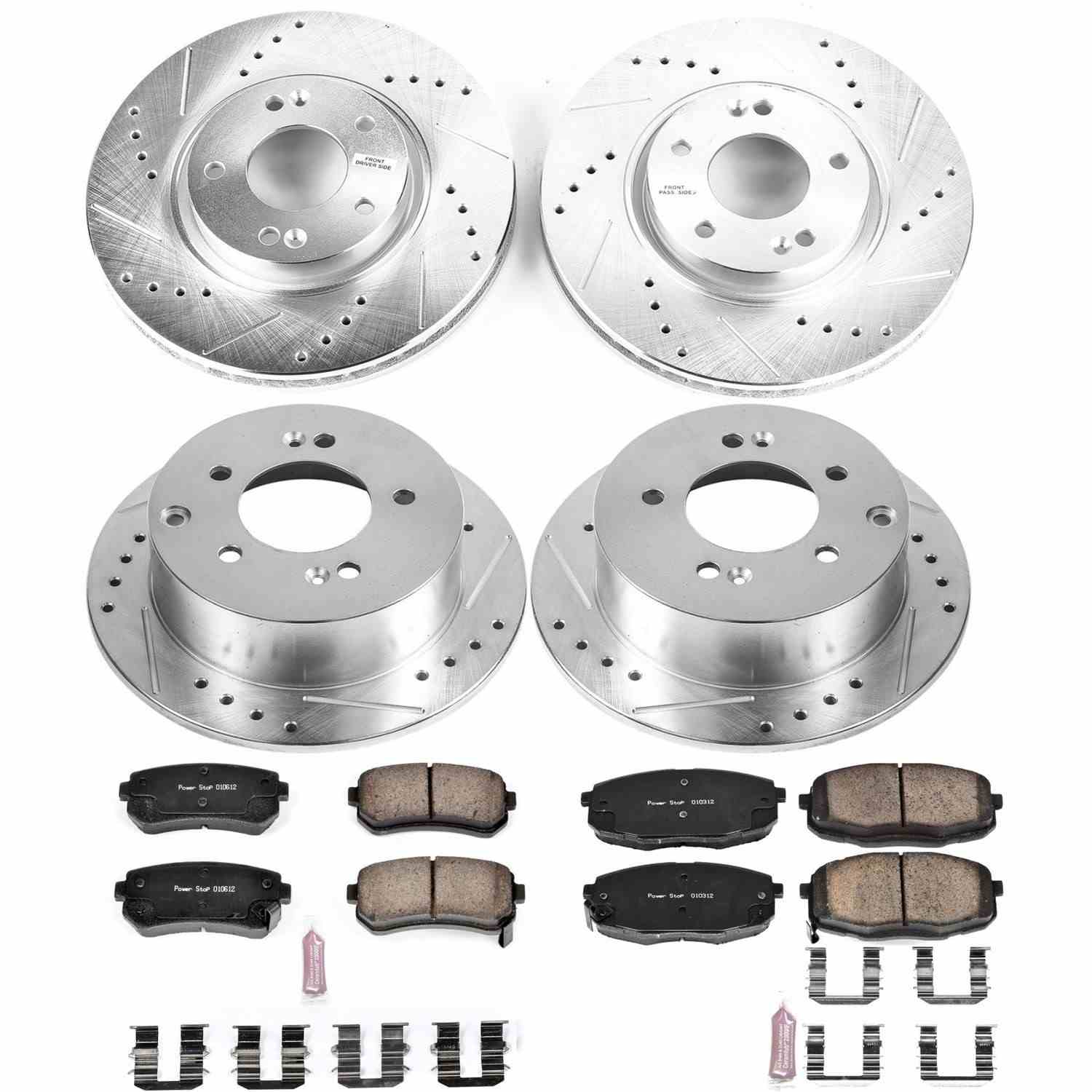 Power Stop 10-13 Kia Forte Front & Rear Z23 Evolution Sport Brake Kit