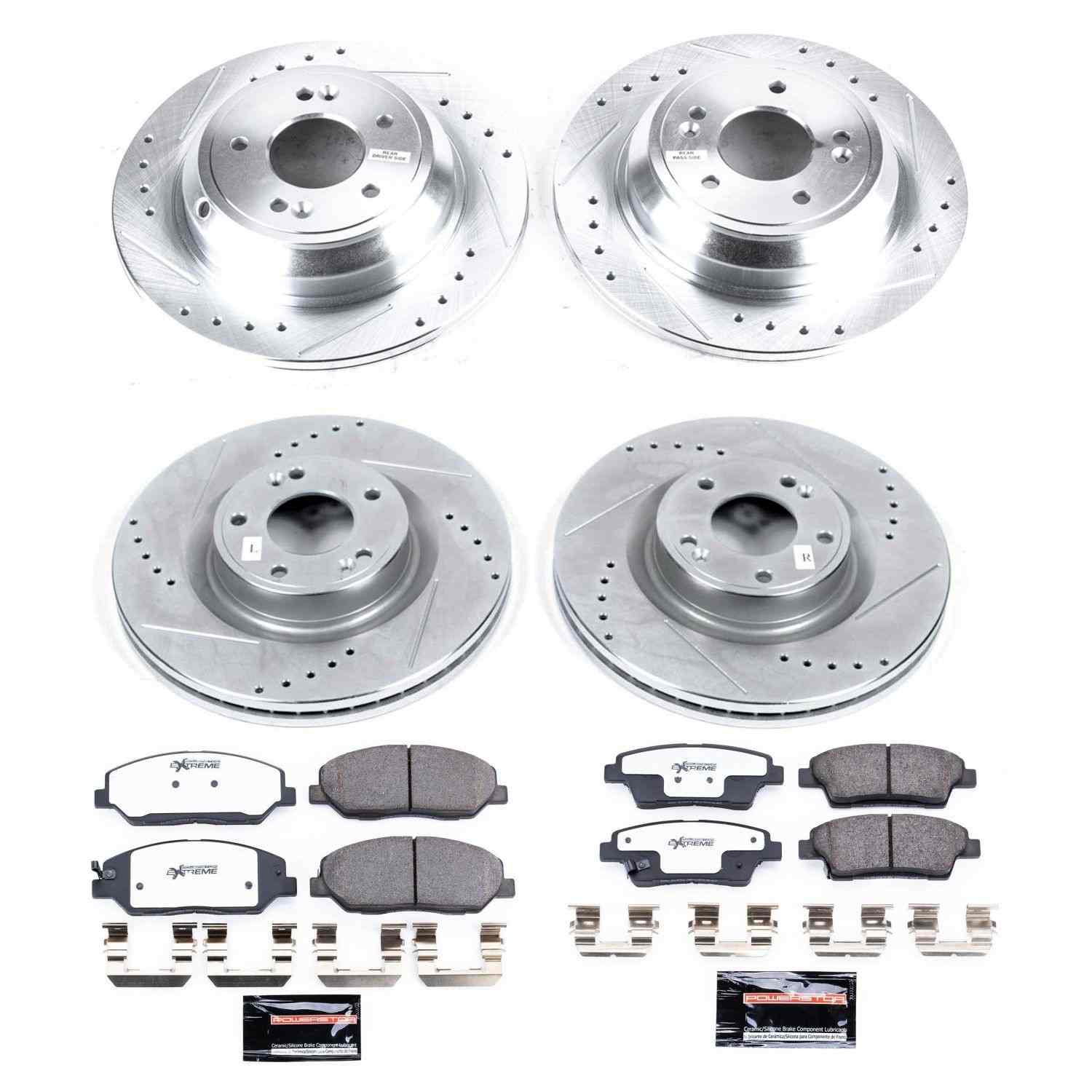 Power Stop 10-11 Hyundai Genesis Front & Rear Z26 Street Warrior Brake Kit