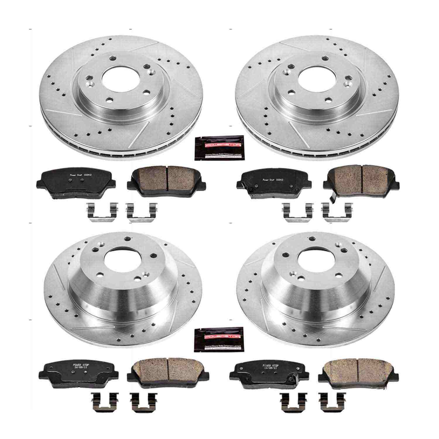 Power Stop 10-12 Hyundai Santa Fe Front & Rear Z23 Evolution Sport Brake Kit
