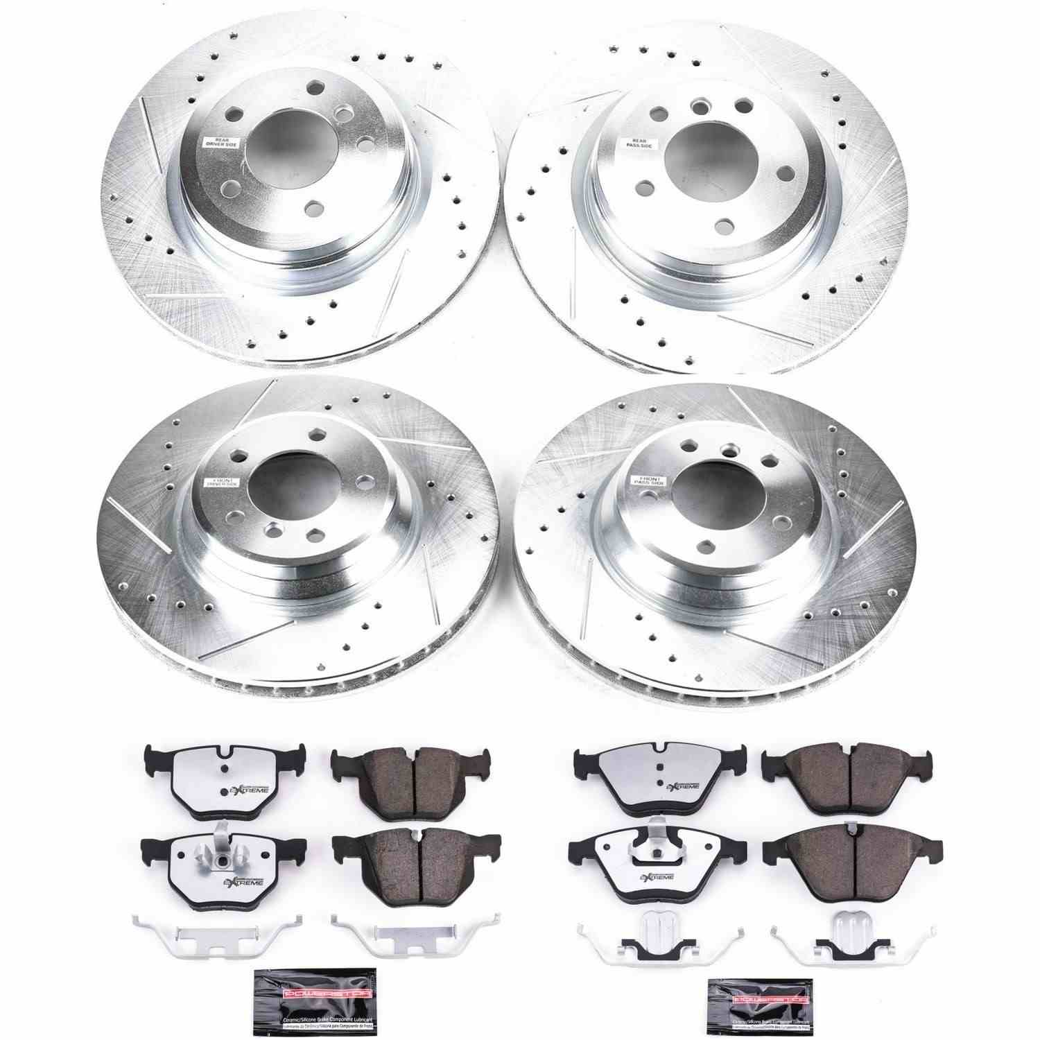 Power Stop 11-13 BMW 335i Front & Rear Z26 Street Warrior Brake Kit