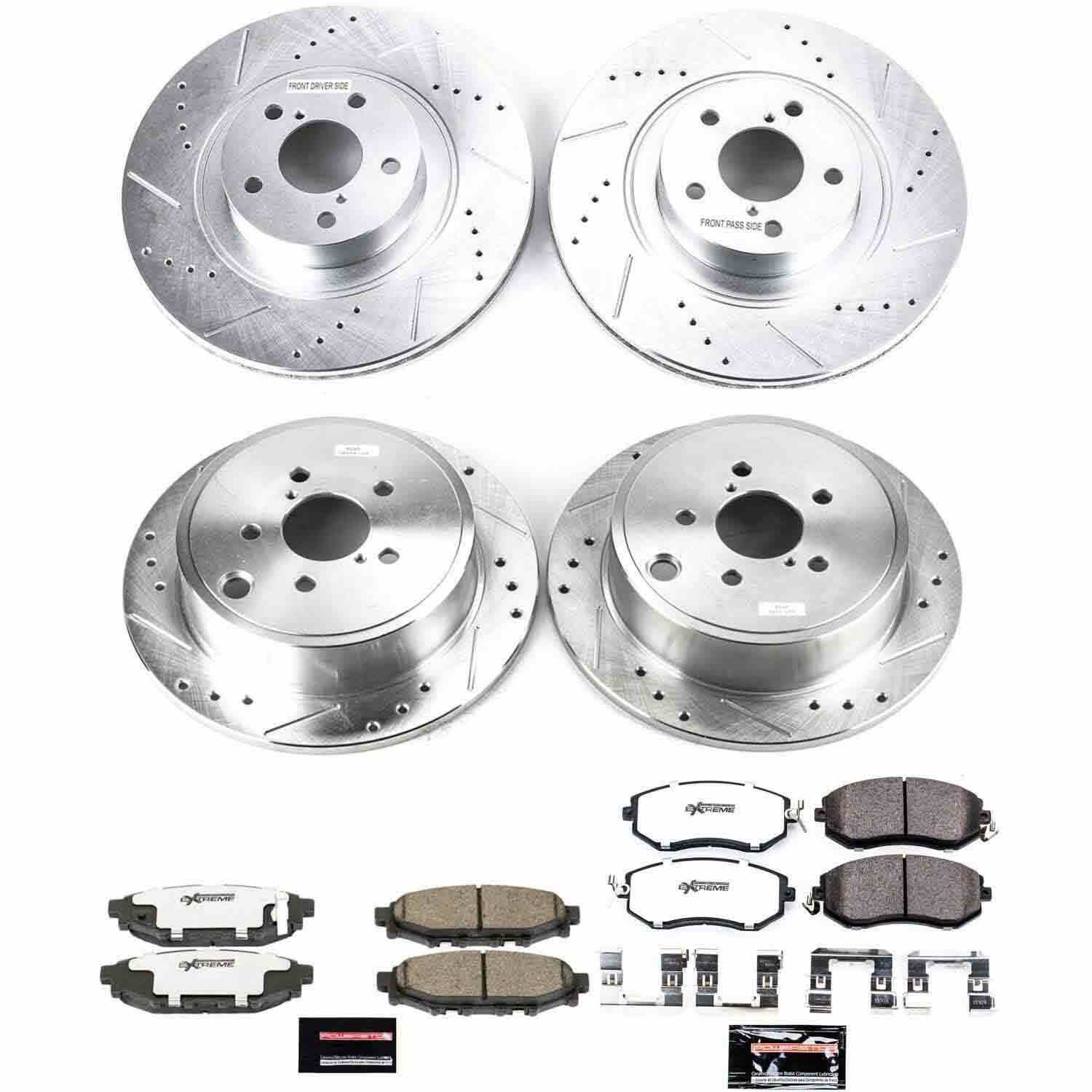 Power Stop 10-13 Subaru Forester Front & Rear Z26 Street Warrior Brake Kit