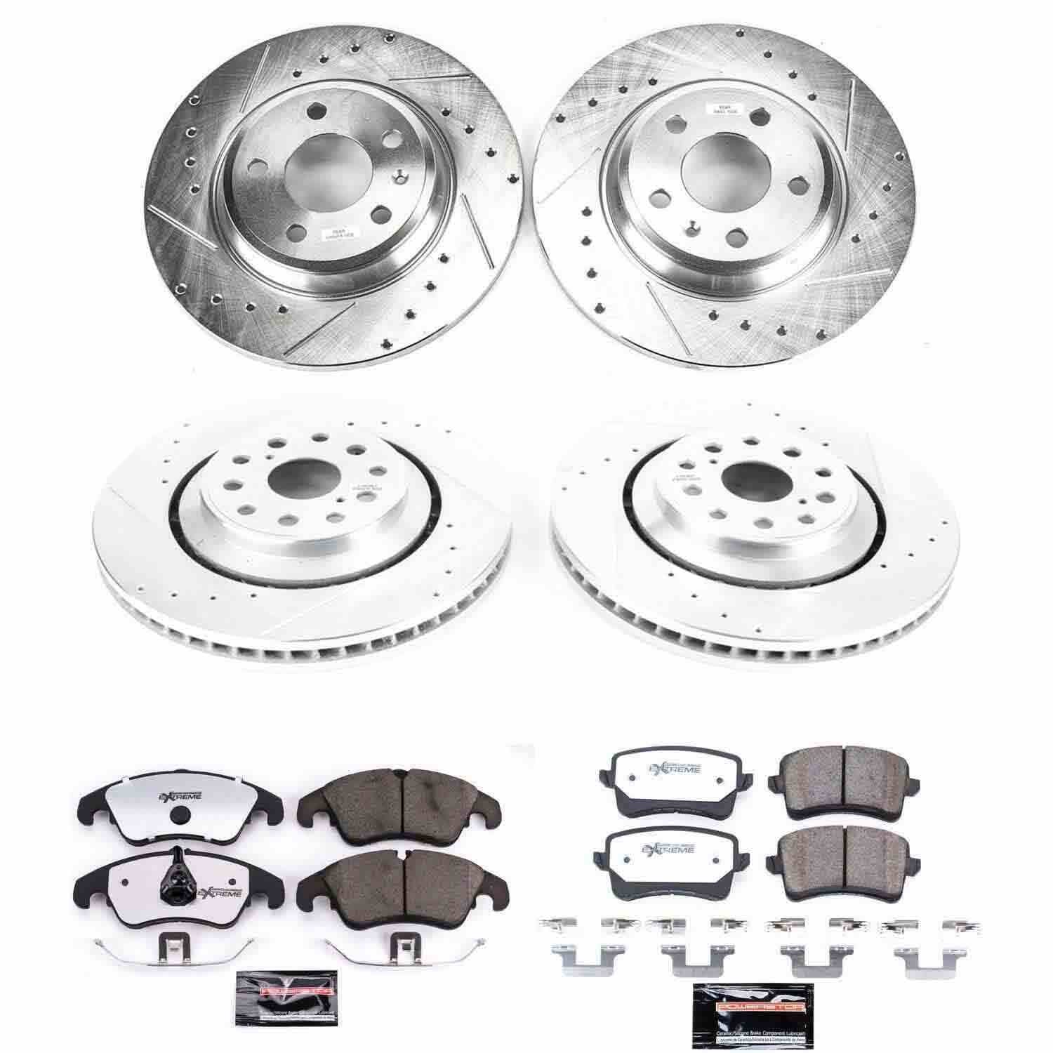 Power Stop 12-16 Audi A4 Front & Rear Z26 Street Warrior Brake Kit