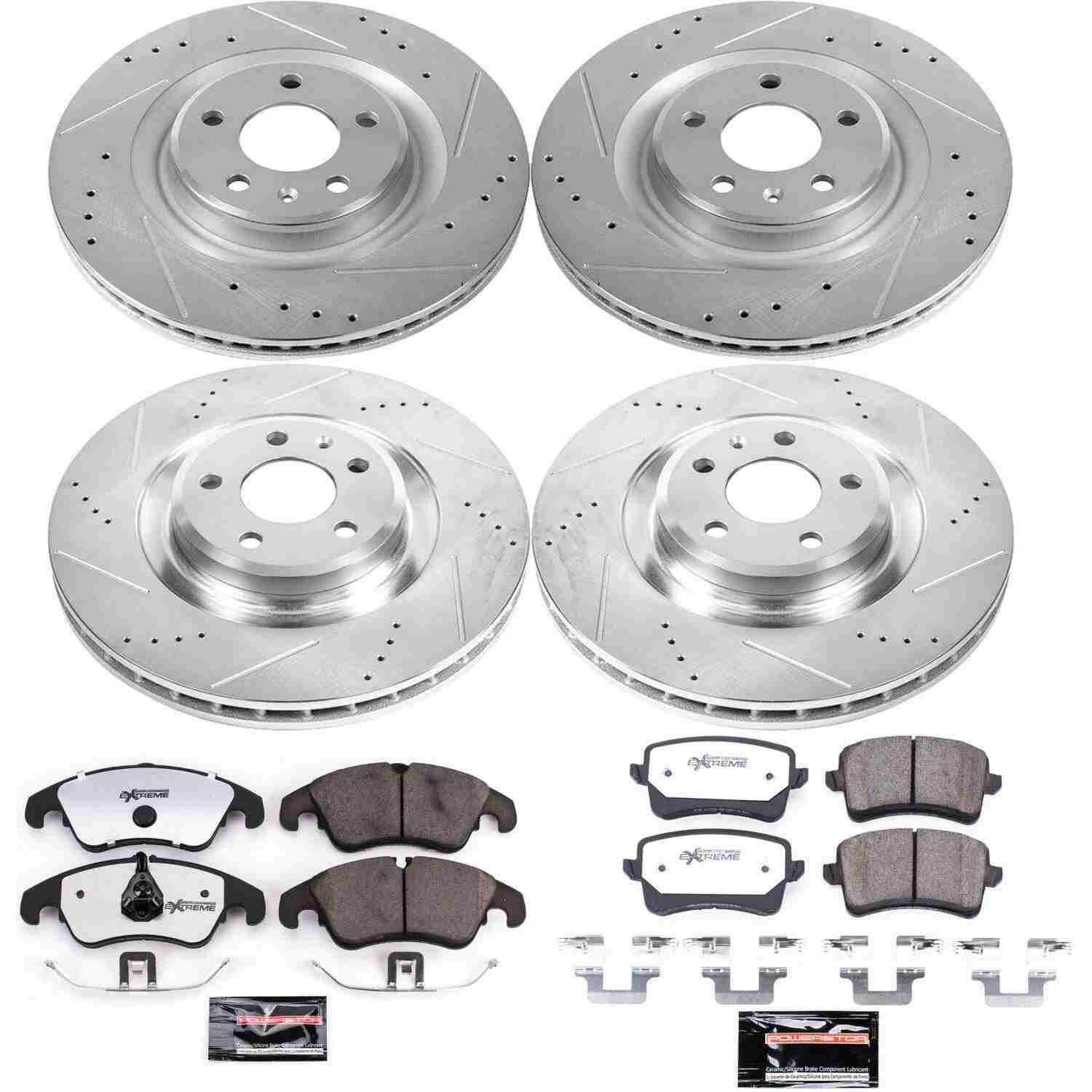 Power Stop 2011 Audi S4 Front & Rear Z26 Street Warrior Brake Kit