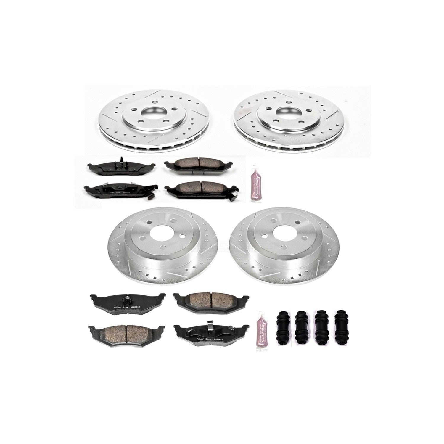 Power Stop 95-00 Chrysler Cirrus Front & Rear Z23 Evolution Sport Brake Kit