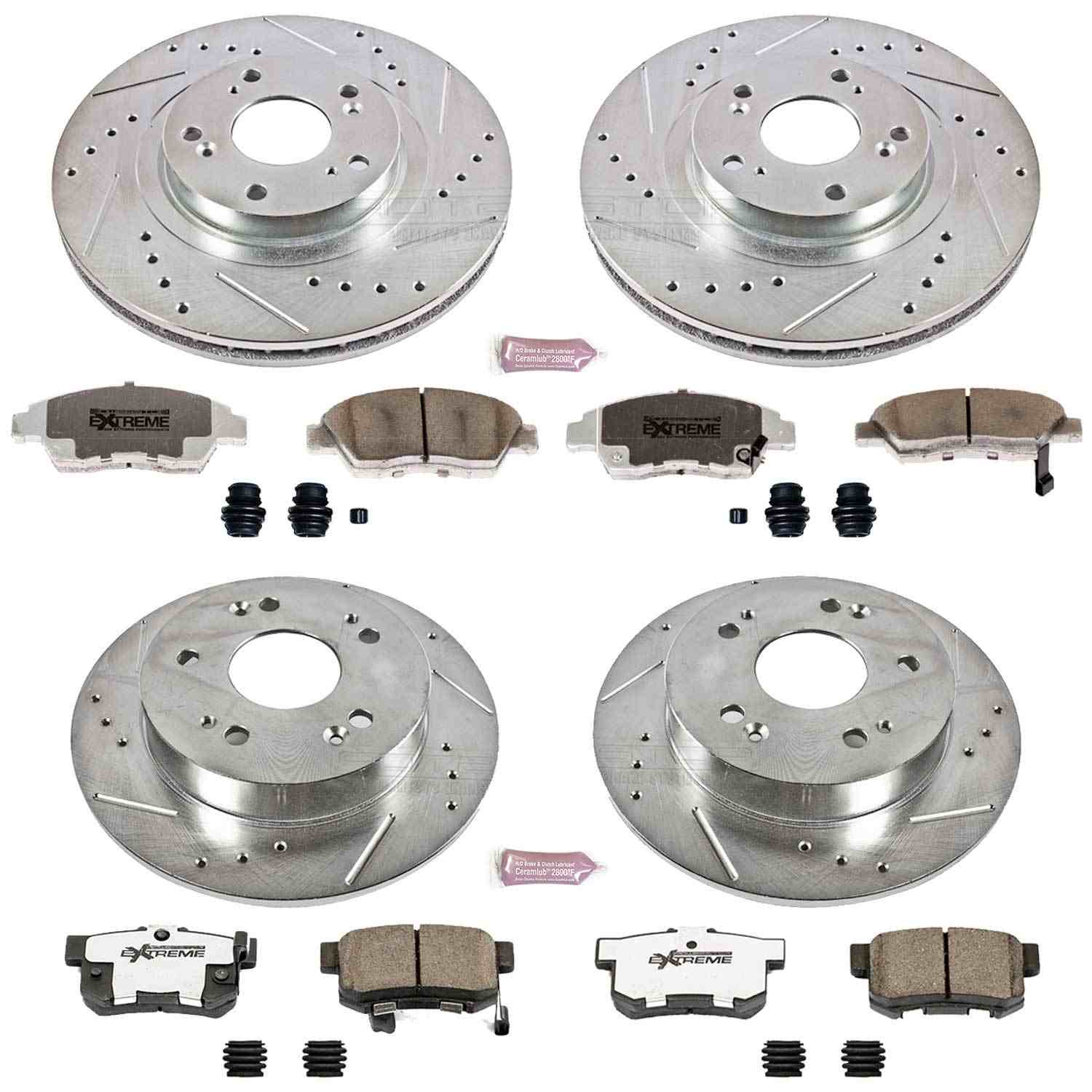 Power Stop 13-15 Acura ILX Front & Rear Z26 Street Warrior Brake Kit