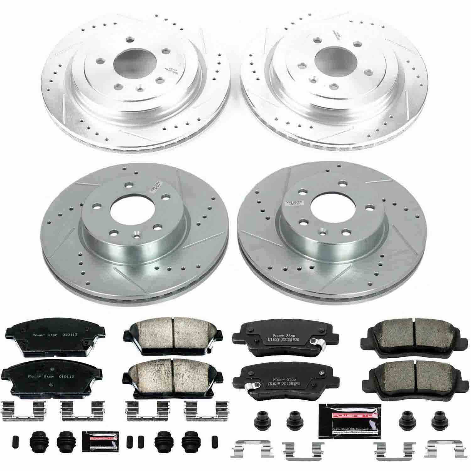 Power Stop 13-15 Cadillac ATS Front & Rear Z23 Evolution Sport Brake Kit