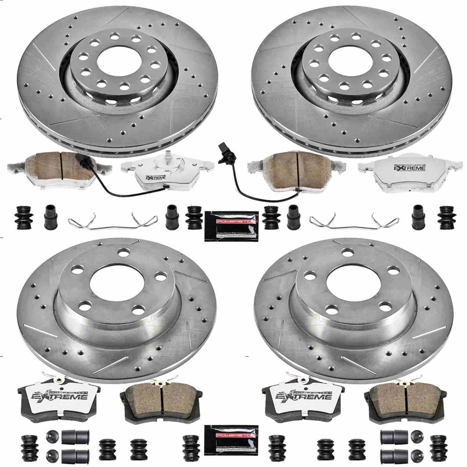 Power Stop 98-04 Audi A6 Quattro Front & Rear Z26 Street Warrior Brake Kit