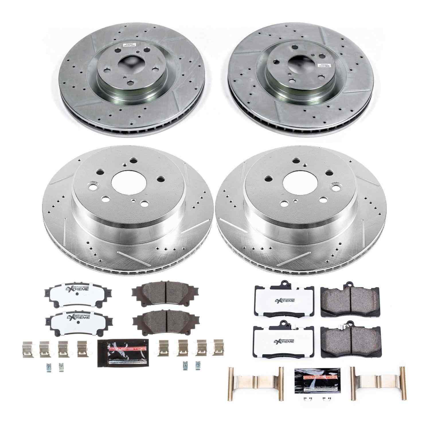 Power Stop 13-19 Lexus GS350 Front & Rear Z26 Street Warrior Brake Kit