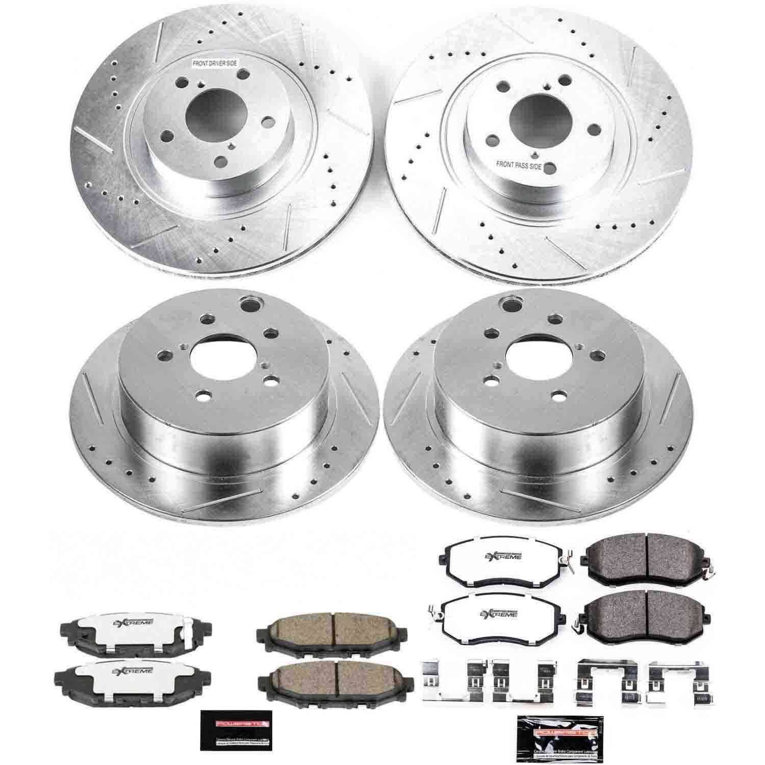 Power Stop 16-17 Subaru Crosstrek Front & Rear Z26 Street Warrior Brake Kit