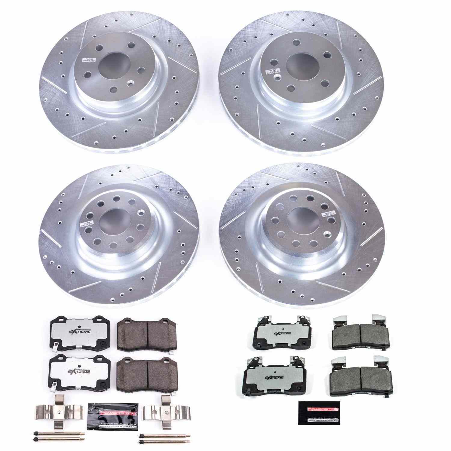 Power Stop 12-16 Tesla Model S Front & Rear Z26 Street Warrior Brake Kit