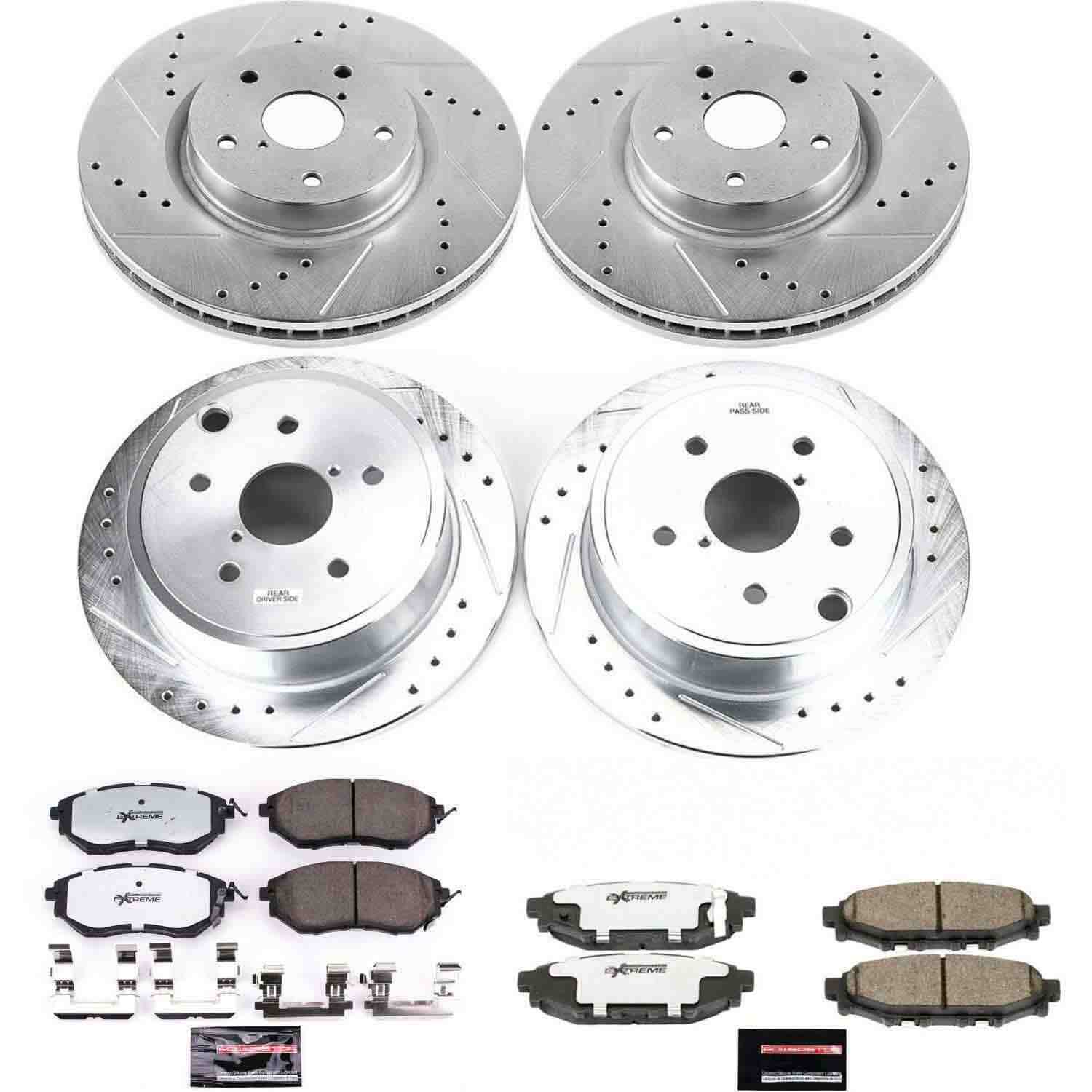 Power Stop 15-19 Subaru WRX Front & Rear Z26 Street Warrior Brake Kit