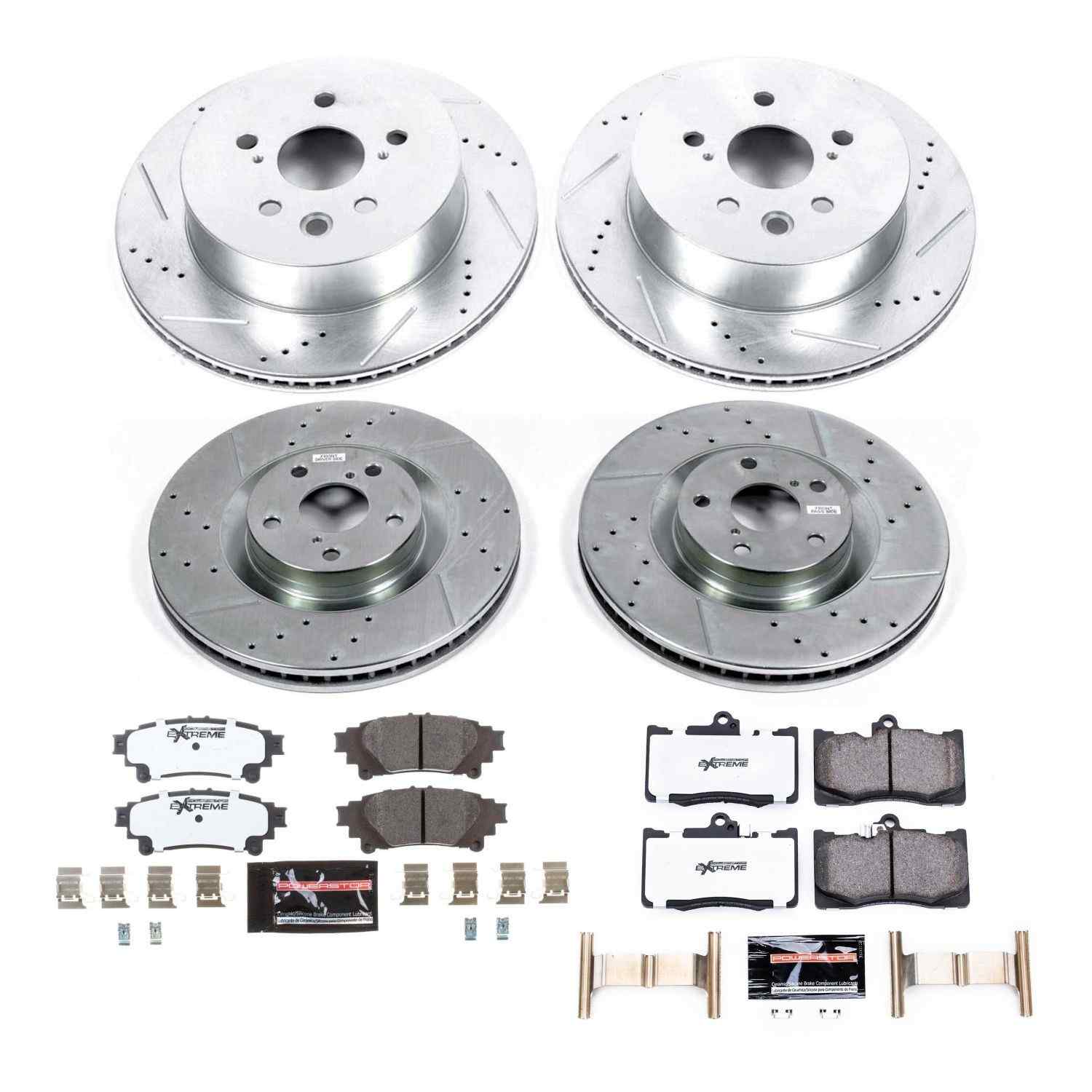 Power Stop 14-15 Lexus IS350 Front & Rear Z26 Street Warrior Brake Kit