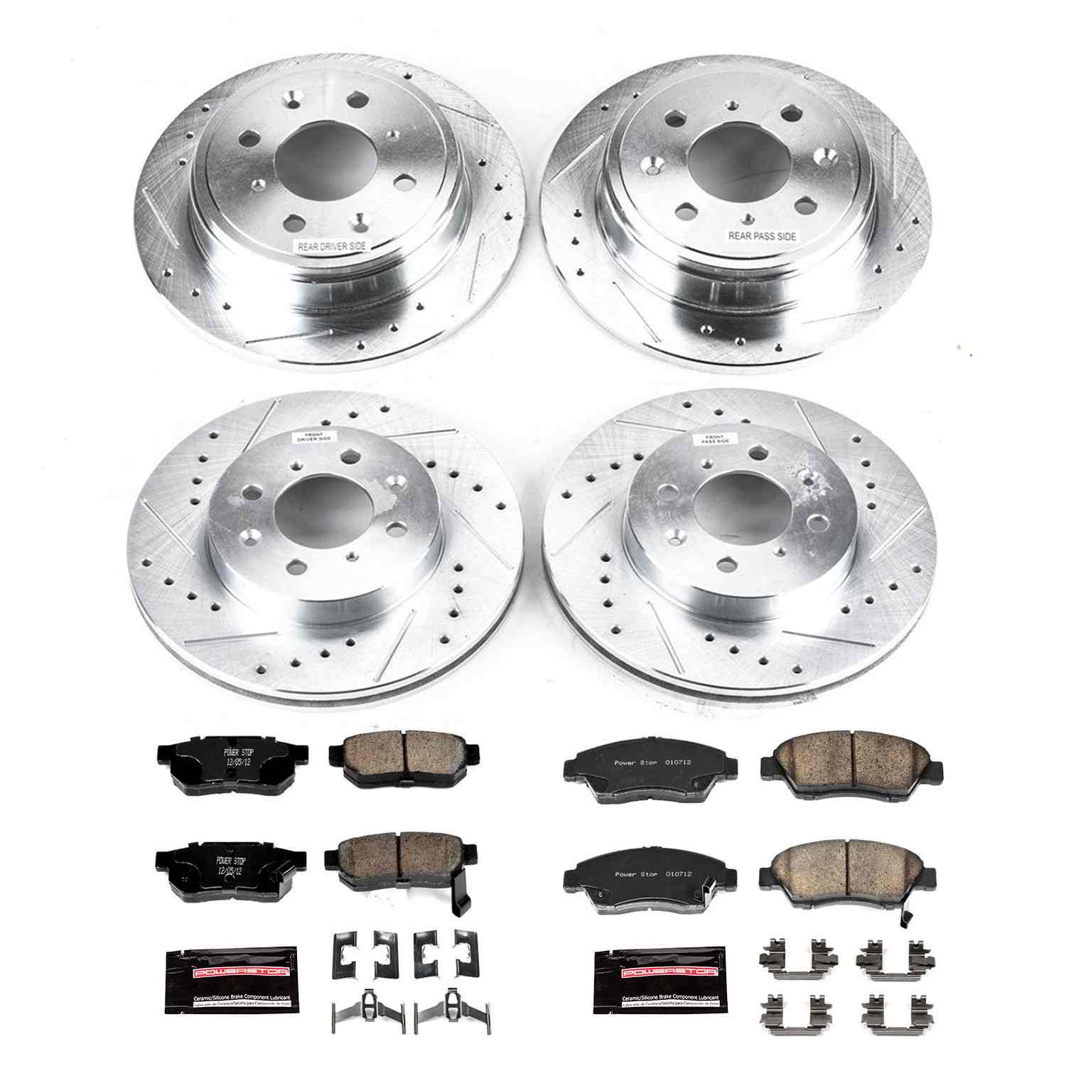 Power Stop 94-97 Honda Civic del Sol Front & Rear Z23 Evolution Sport Brake Kit