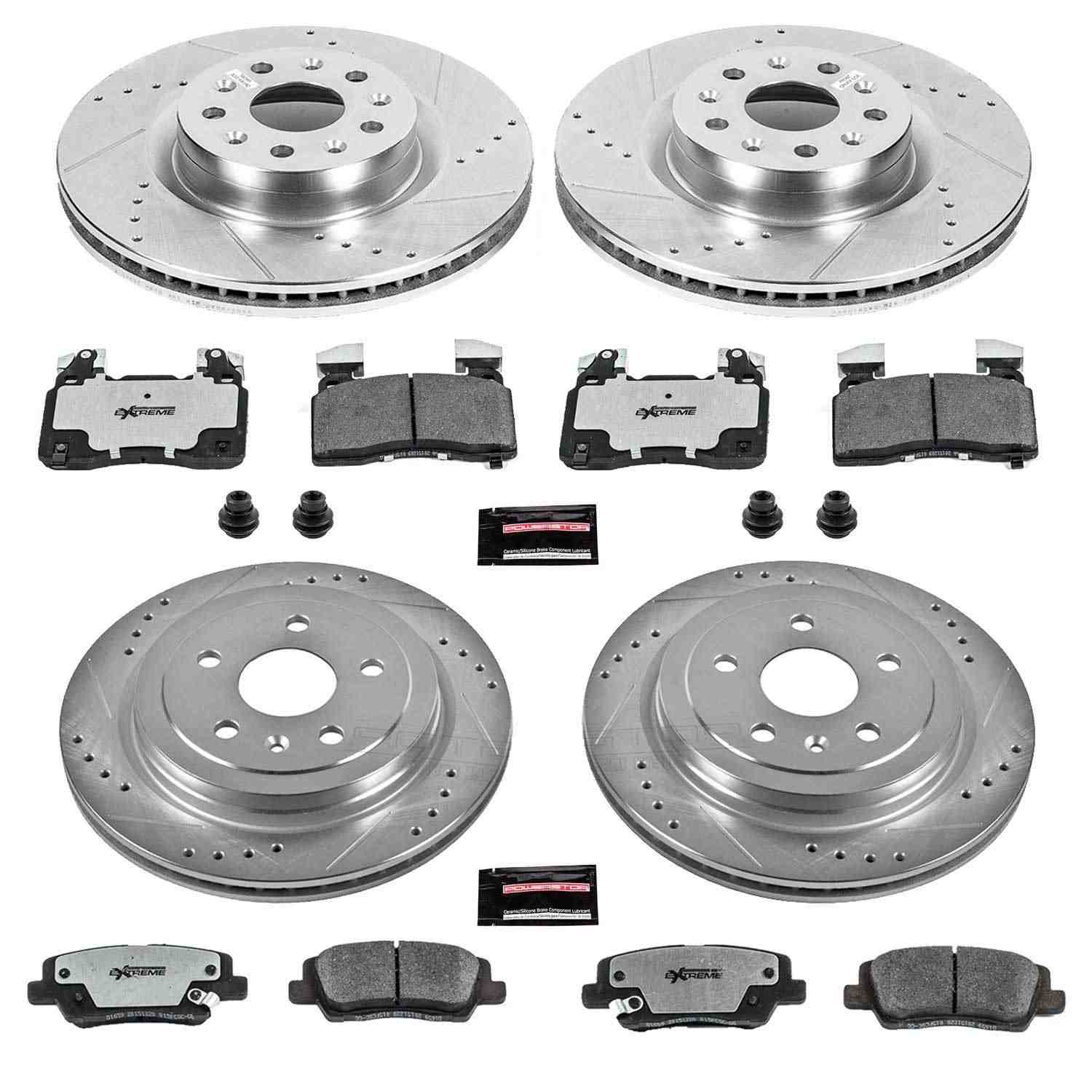Power Stop 14-18 Cadillac CTS Front & Rear Z26 Street Warrior Brake Kit