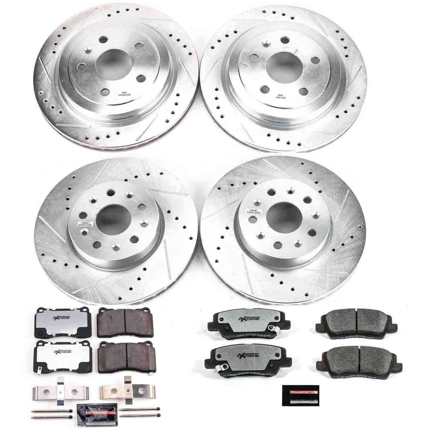 Power Stop 14-18 Cadillac CTS Front & Rear Z26 Street Warrior Brake Kit