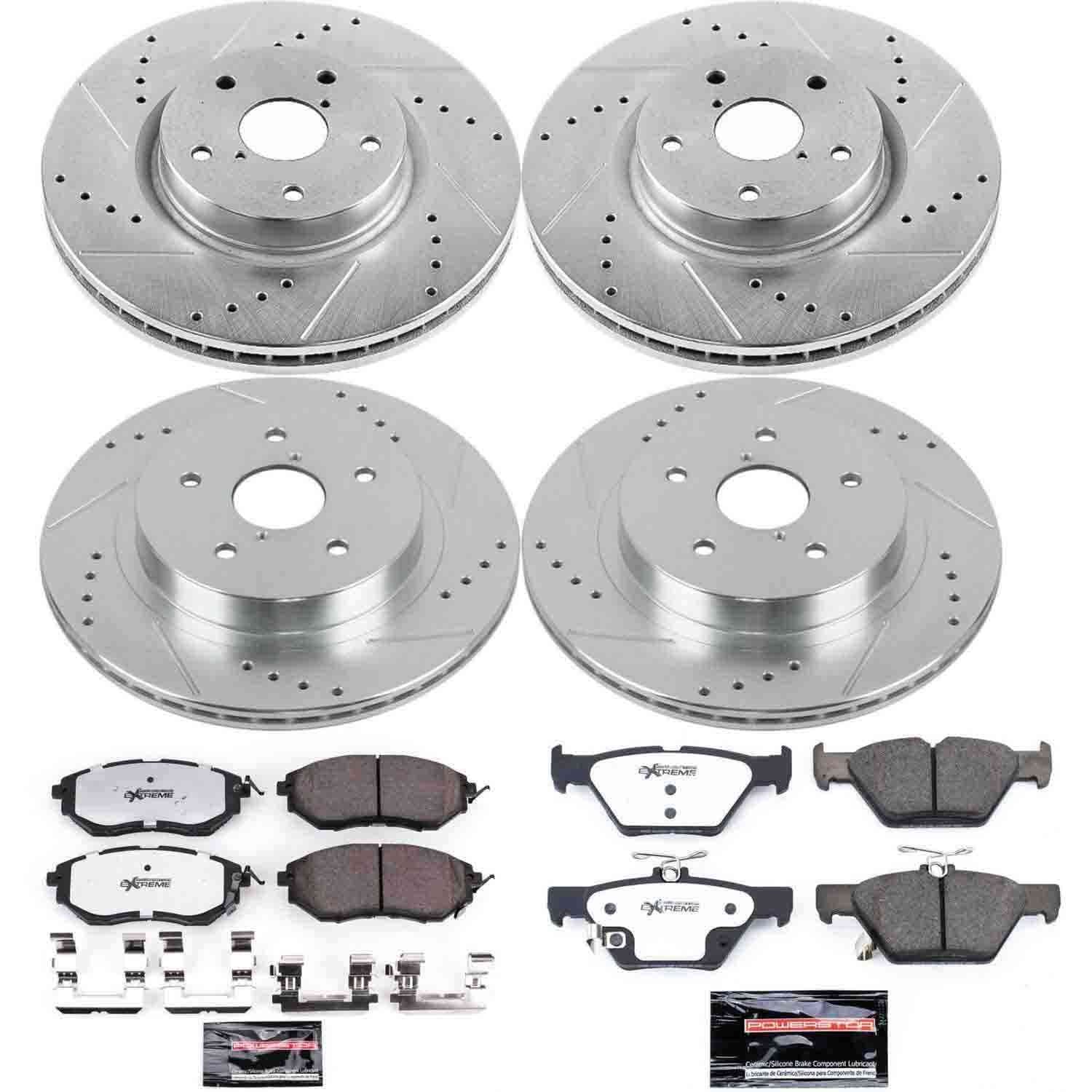 Power Stop 15-18 Subaru Legacy Front & Rear Z26 Street Warrior Brake Kit