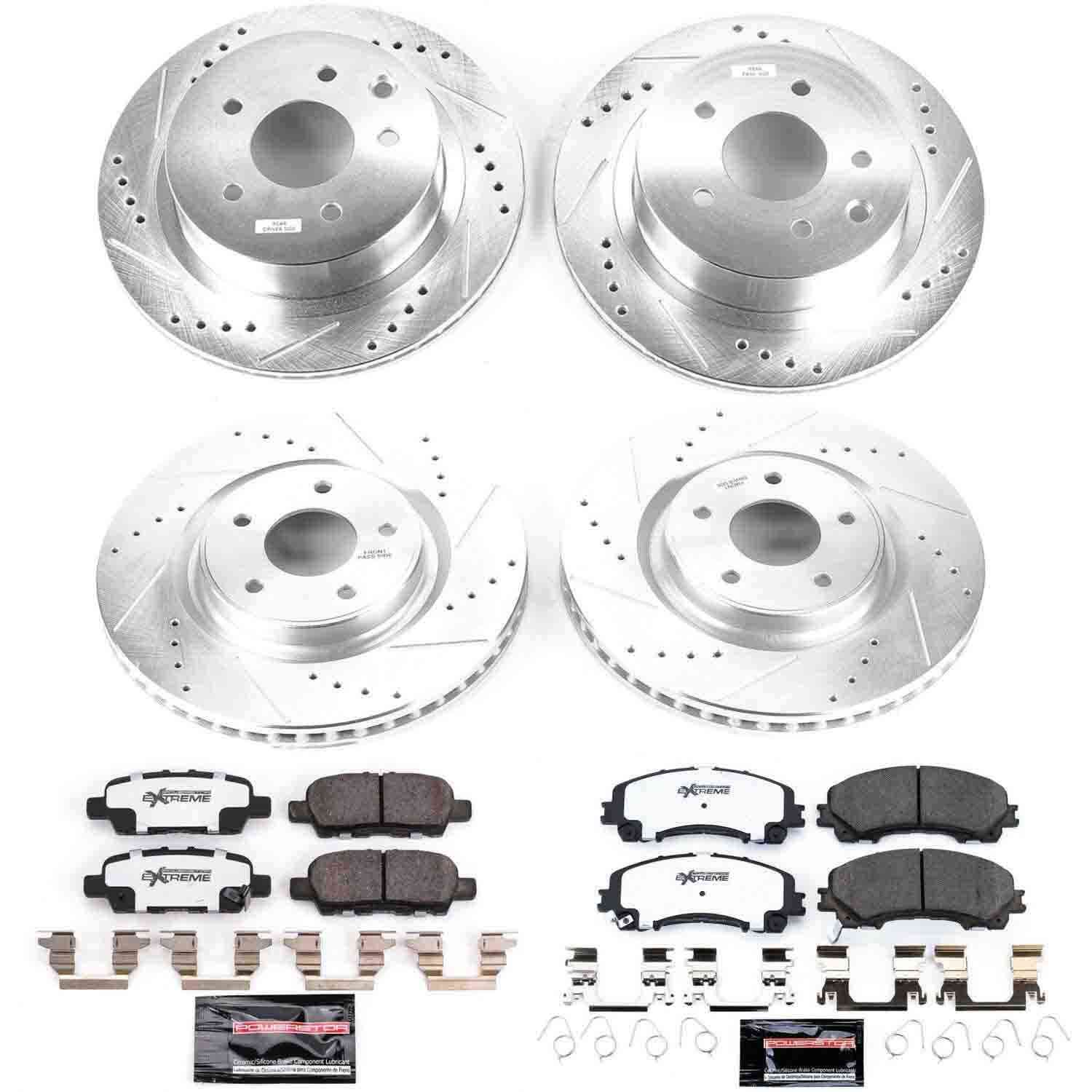 Power Stop 14-19 Nissan Rogue Front & Rear Z26 Street Warrior Brake Kit