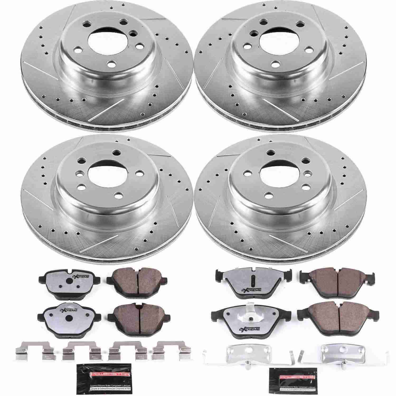 Power Stop 14-16 BMW 528i Front & Rear Z26 Street Warrior Brake Kit