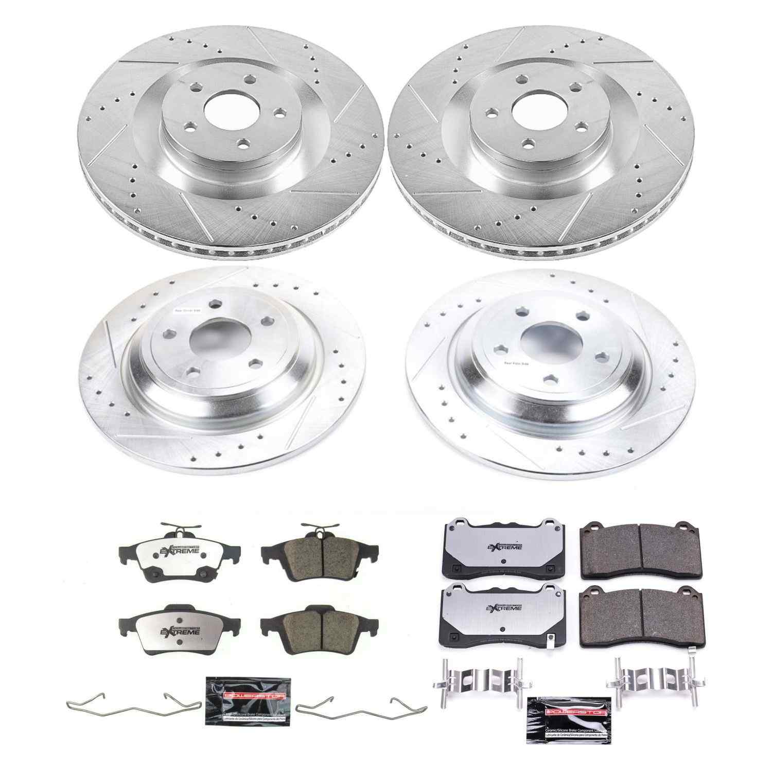 Power Stop 16-18 Ford Focus Front & Rear Z26 Street Warrior Brake Kit