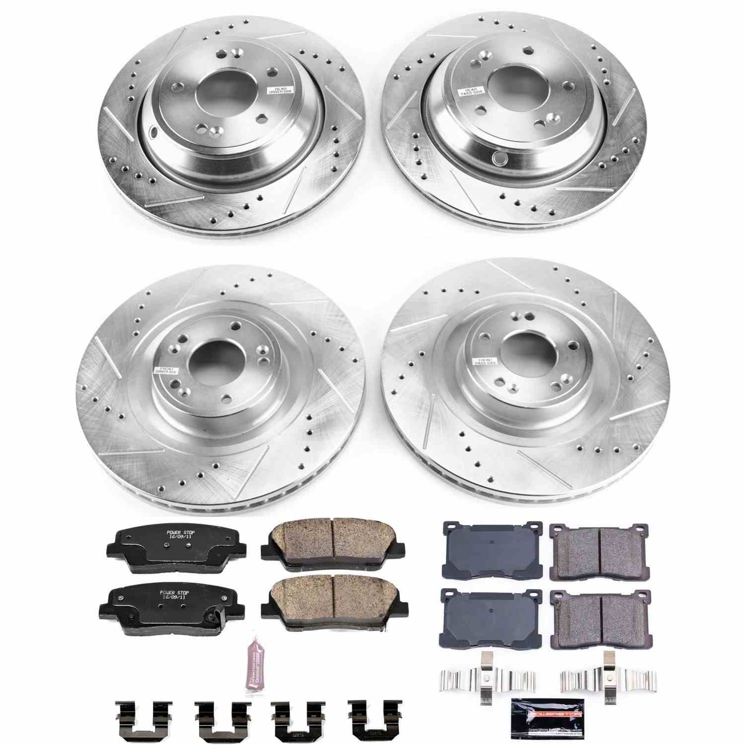 Power Stop 12-16 Hyundai Equus Front & Rear Z23 Evolution Sport Brake Kit