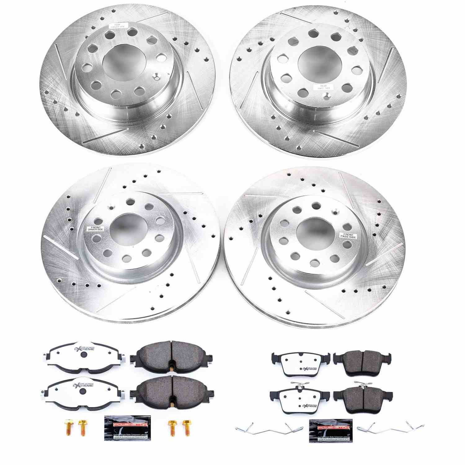 Power Stop 15-18 Audi A3 Front & Rear Z26 Street Warrior Brake Kit