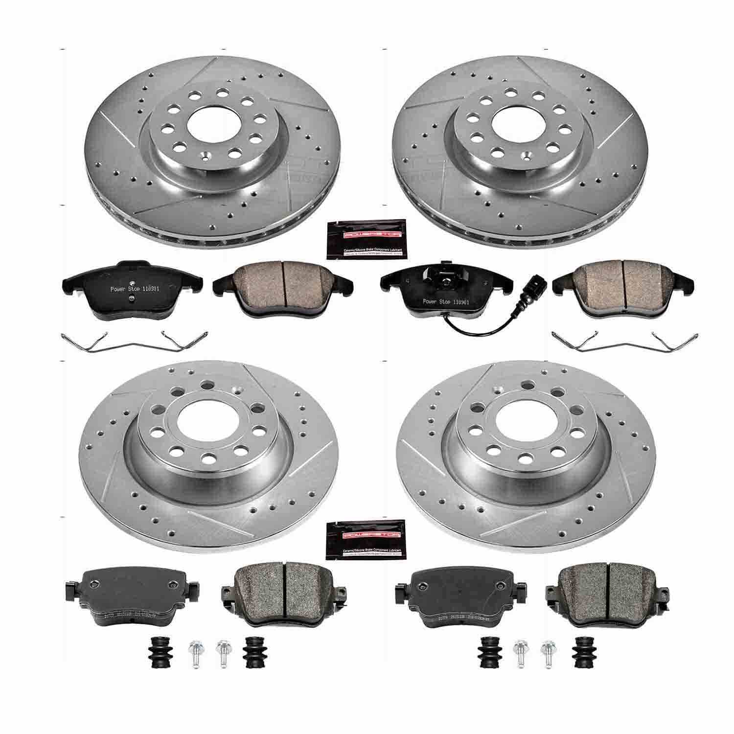 Power Stop 16-18 Audi Q3 Front & Rear Z23 Evolution Sport Brake Kit