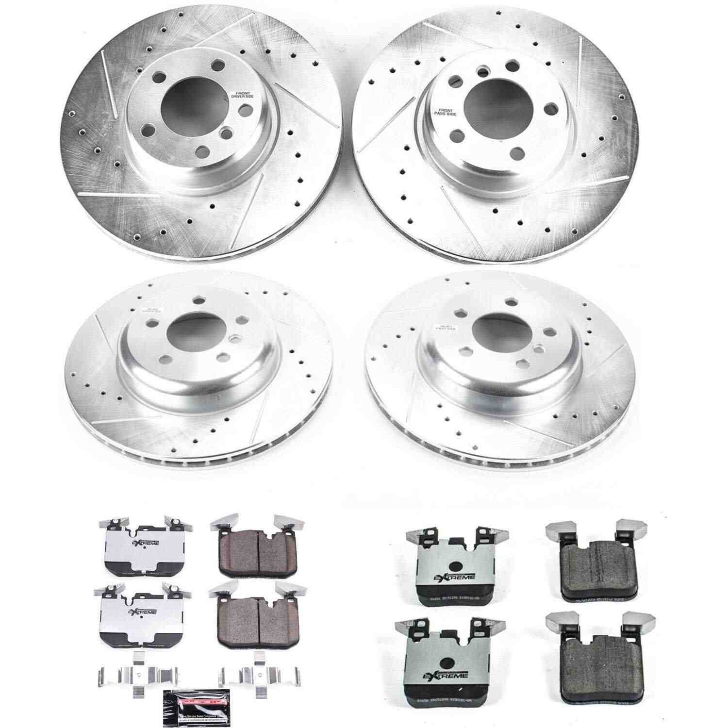 Power Stop 16-18 BMW 320i xDrive Front & Rear Z26 Street Warrior Brake Kit