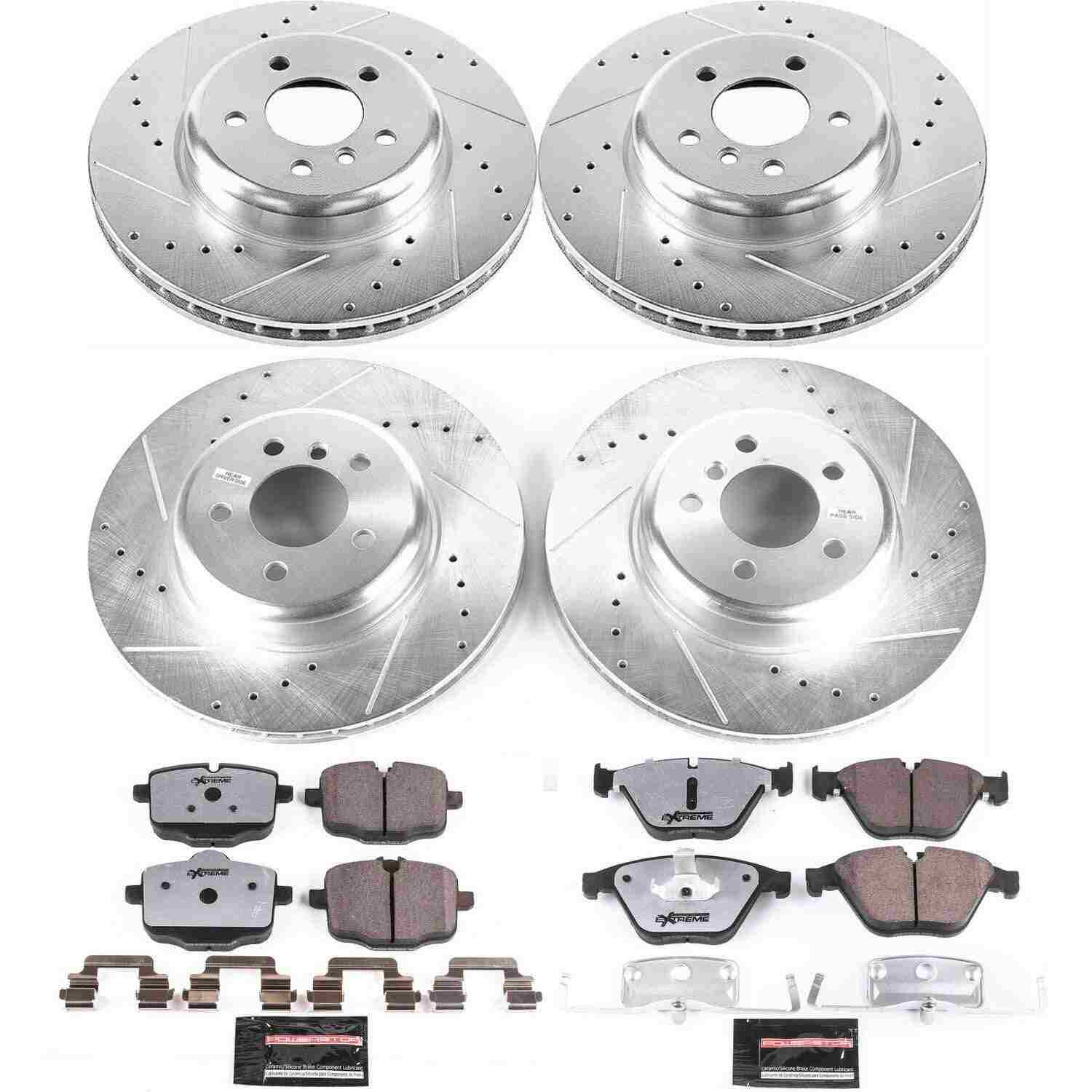 Power Stop 12-16 BMW 640i Front & Rear Z26 Street Warrior Brake Kit