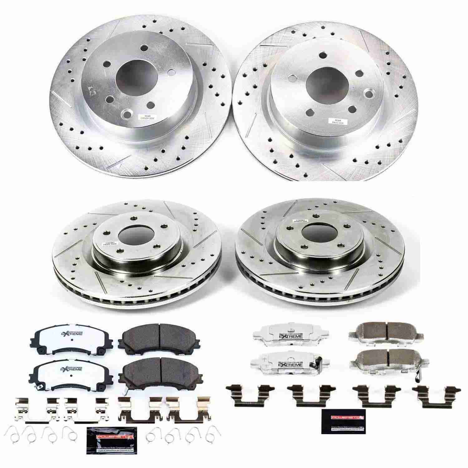 Power Stop 16-17 Infiniti QX50 Front & Rear Z26 Street Warrior Brake Kit