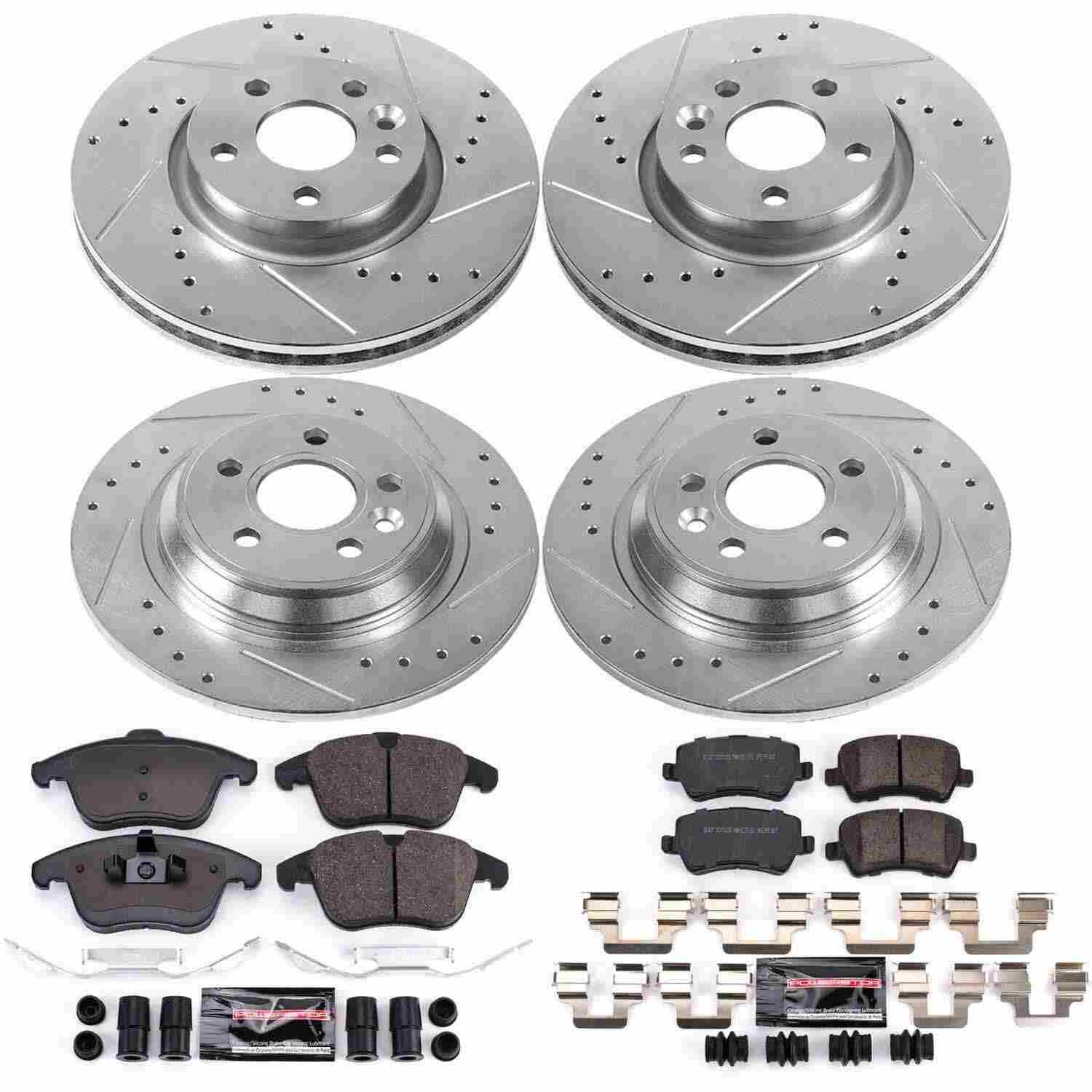 Power Stop 15-18 Volvo S60 Front & Rear Z23 Evolution Sport Brake Kit