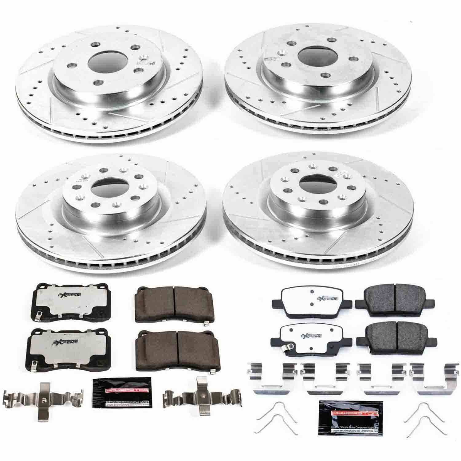Power Stop 16-17 Cadillac CT6 Front & Rear Z26 Street Warrior Brake Kit