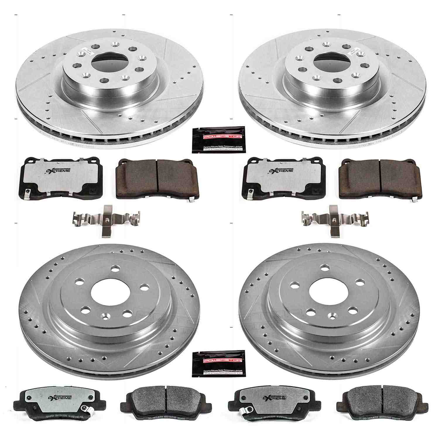 Power Stop 14-18 Cadillac CTS Front & Rear Z26 Street Warrior Brake Kit