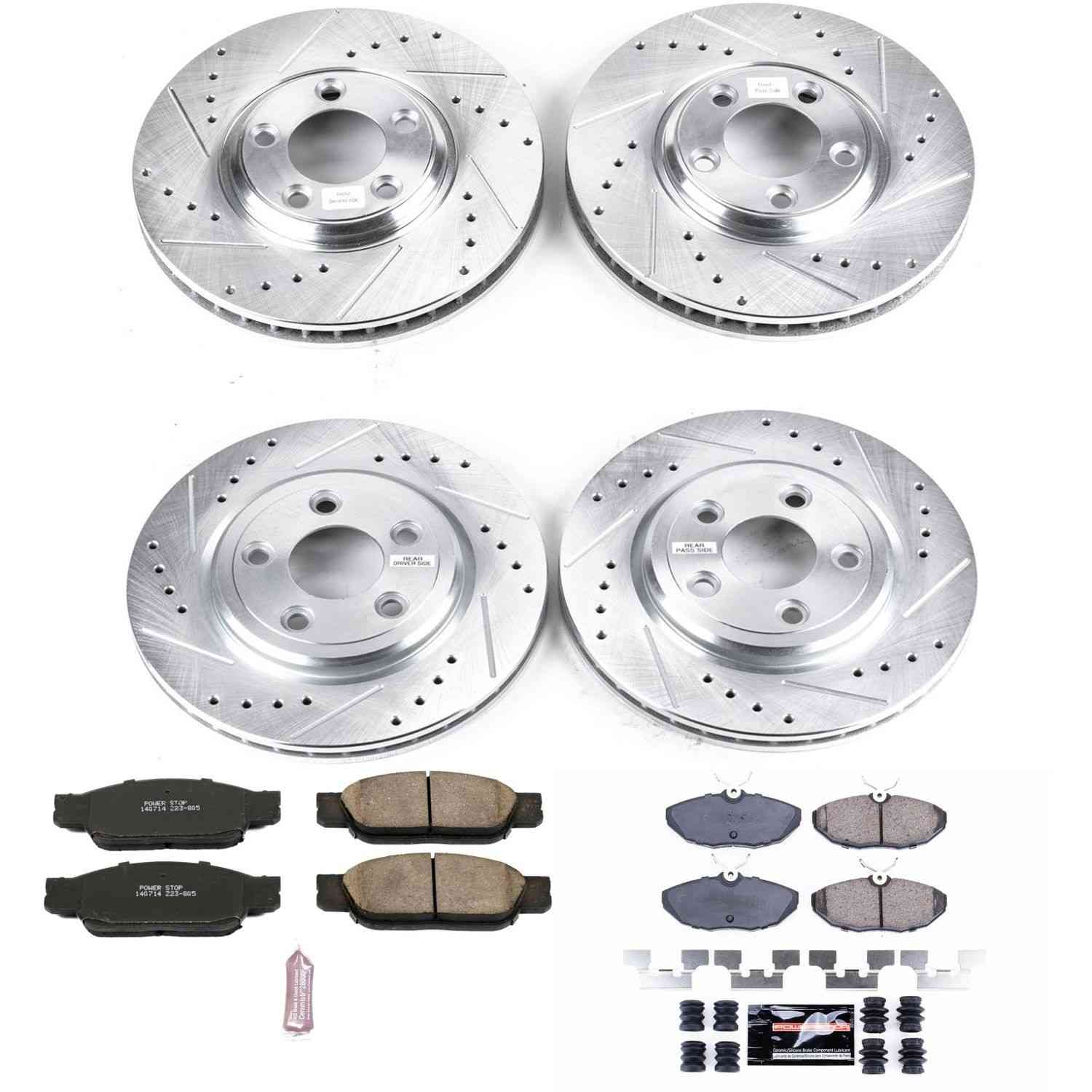 Power Stop 00-06 Lincoln LS Front & Rear Z23 Evolution Sport Brake Kit