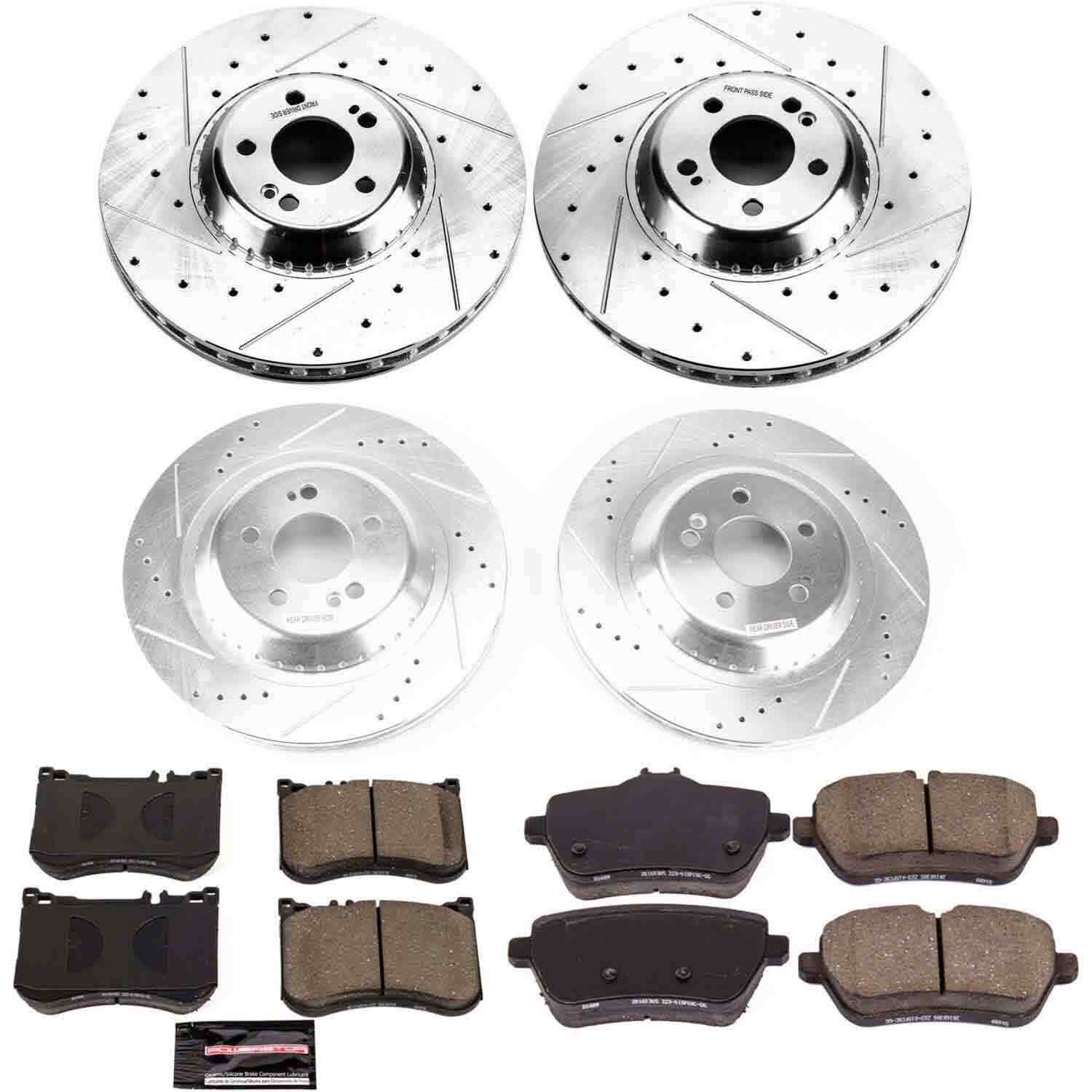 Power Stop 15-17 Mercedes-Benz S550e Front & Rear Z23 Evolution Sport Brake Kit