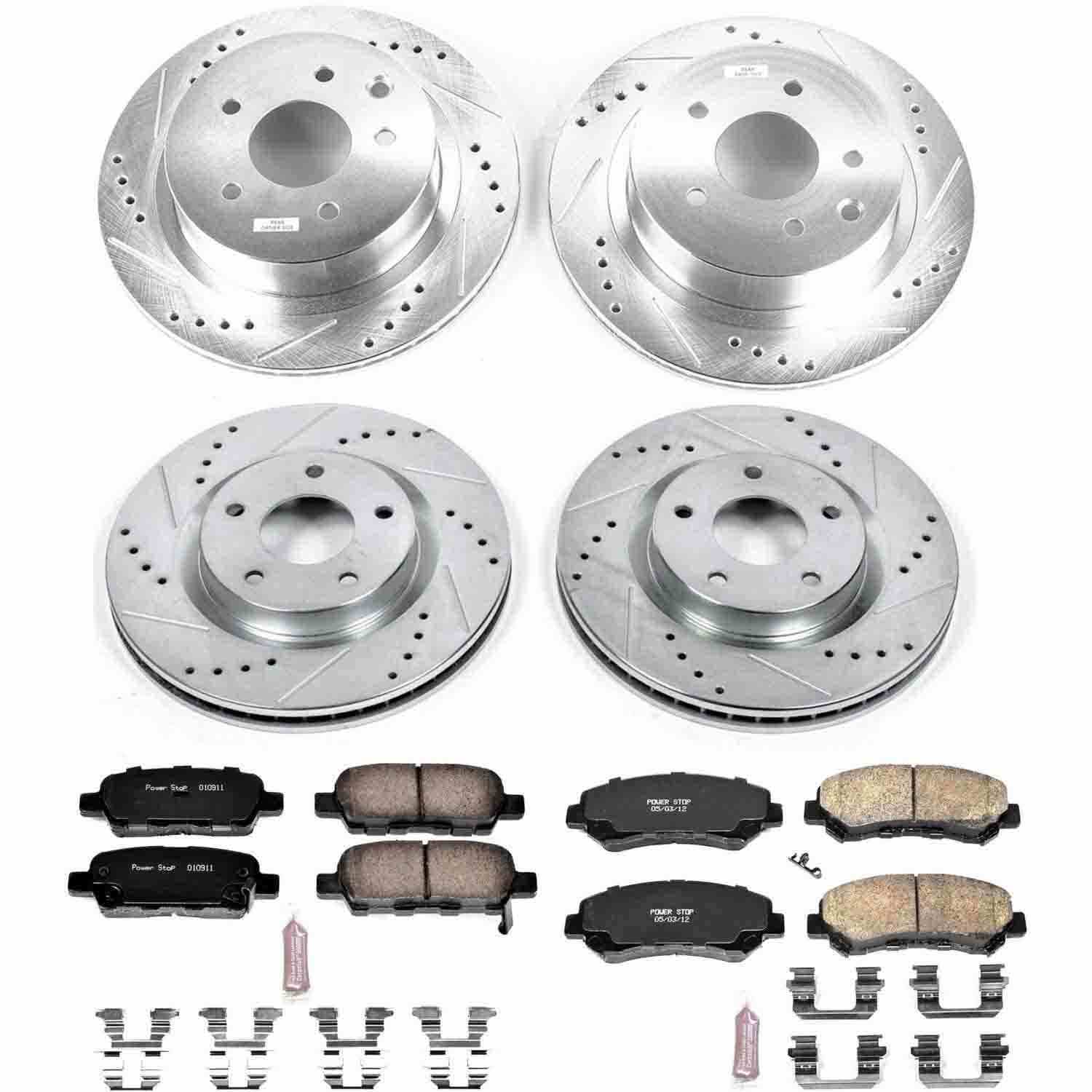Power Stop 08-14 Nissan Rogue Front & Rear Z23 Evolution Sport Brake Kit
