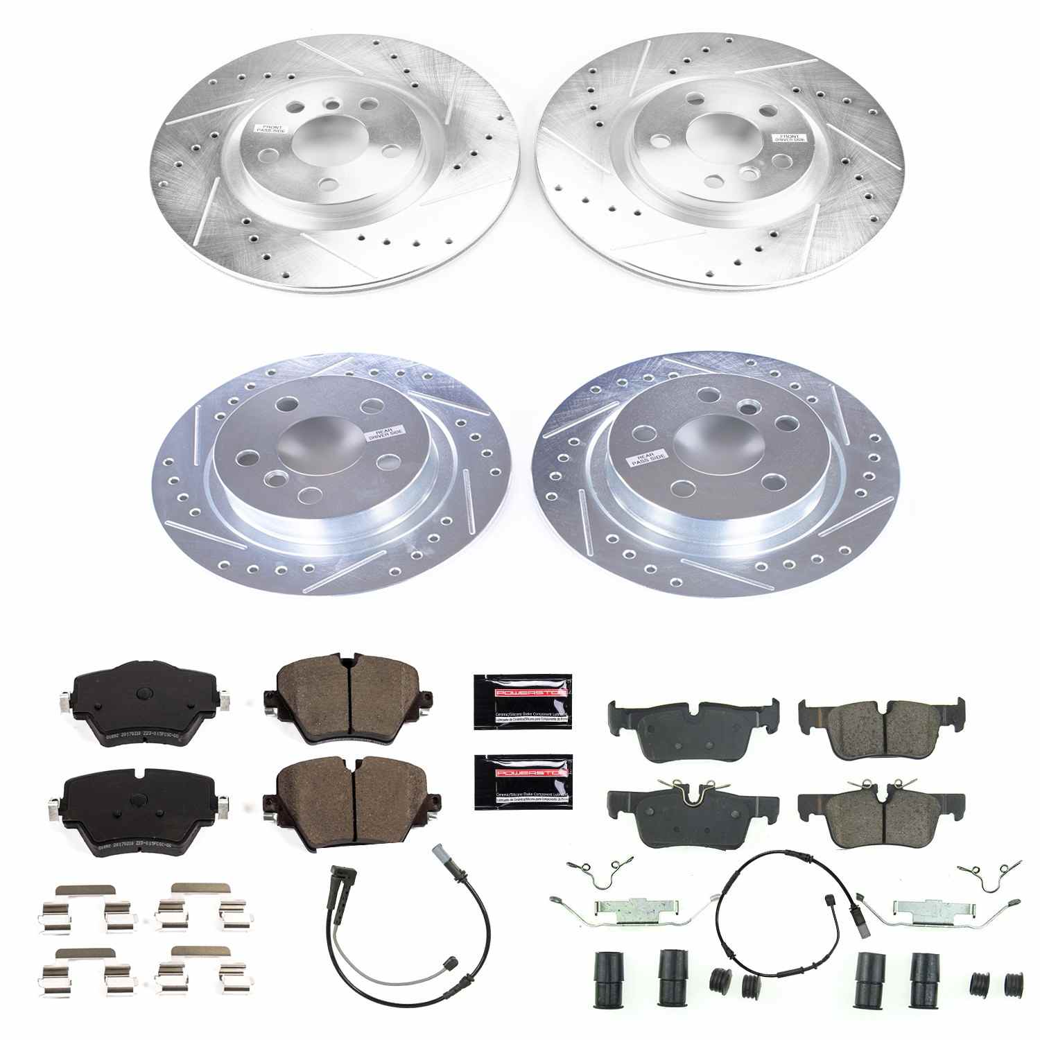 Power Stop 17-19 Mini Cooper Countryman Front & Rear Z23 Evolution Sport Brake Kit
