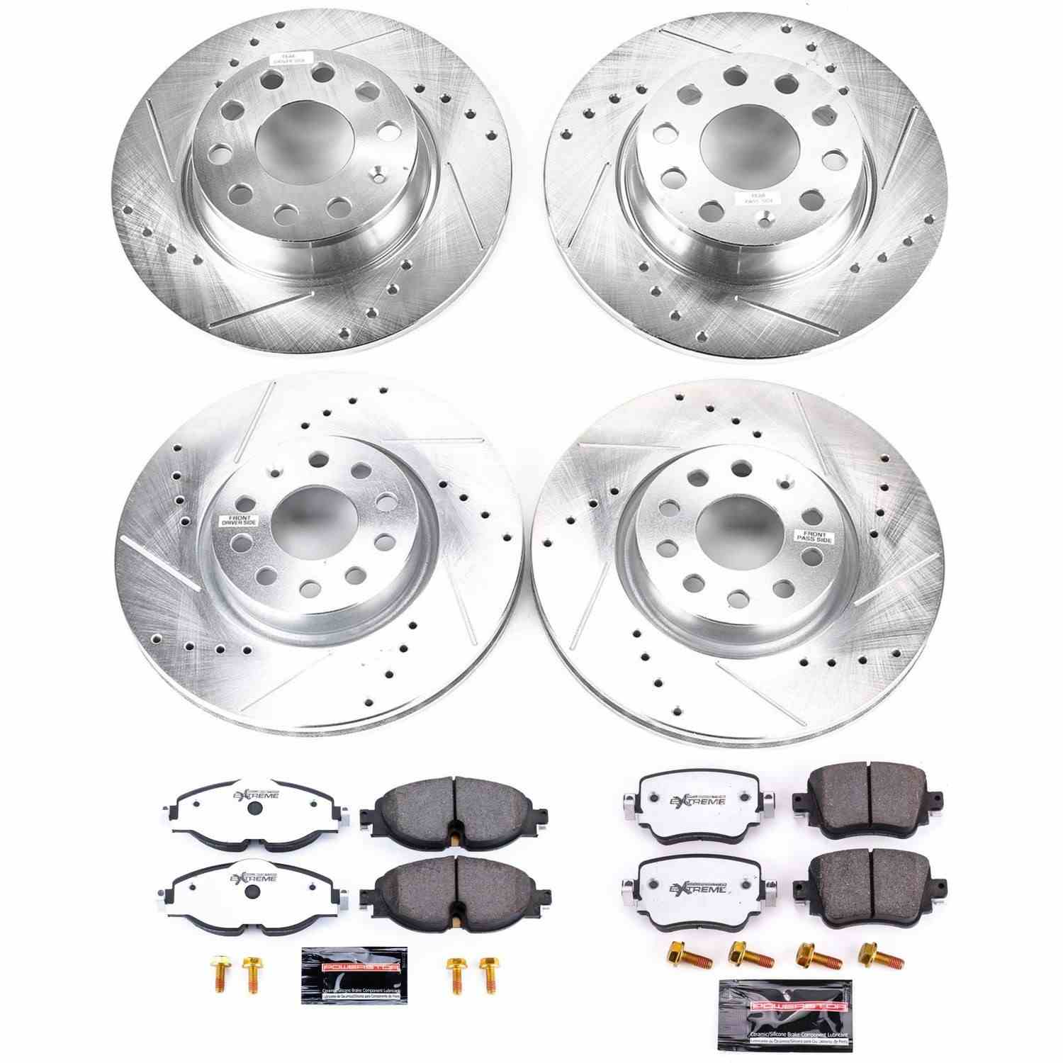 Power Stop 2019 Volkswagen Golf Alltrack Front & Rear Z26 Street Warrior Brake Kit