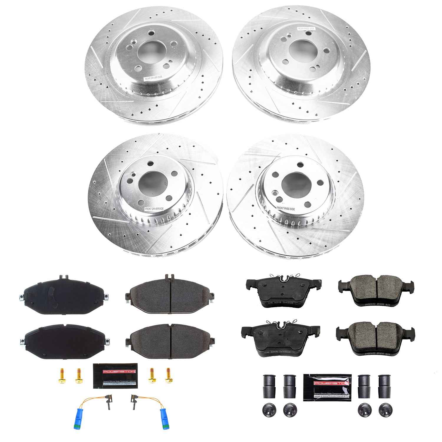 Power Stop 19-20 Mercedes-Benz C300 Front & Rear Z23 Evolution Sport Brake Kit