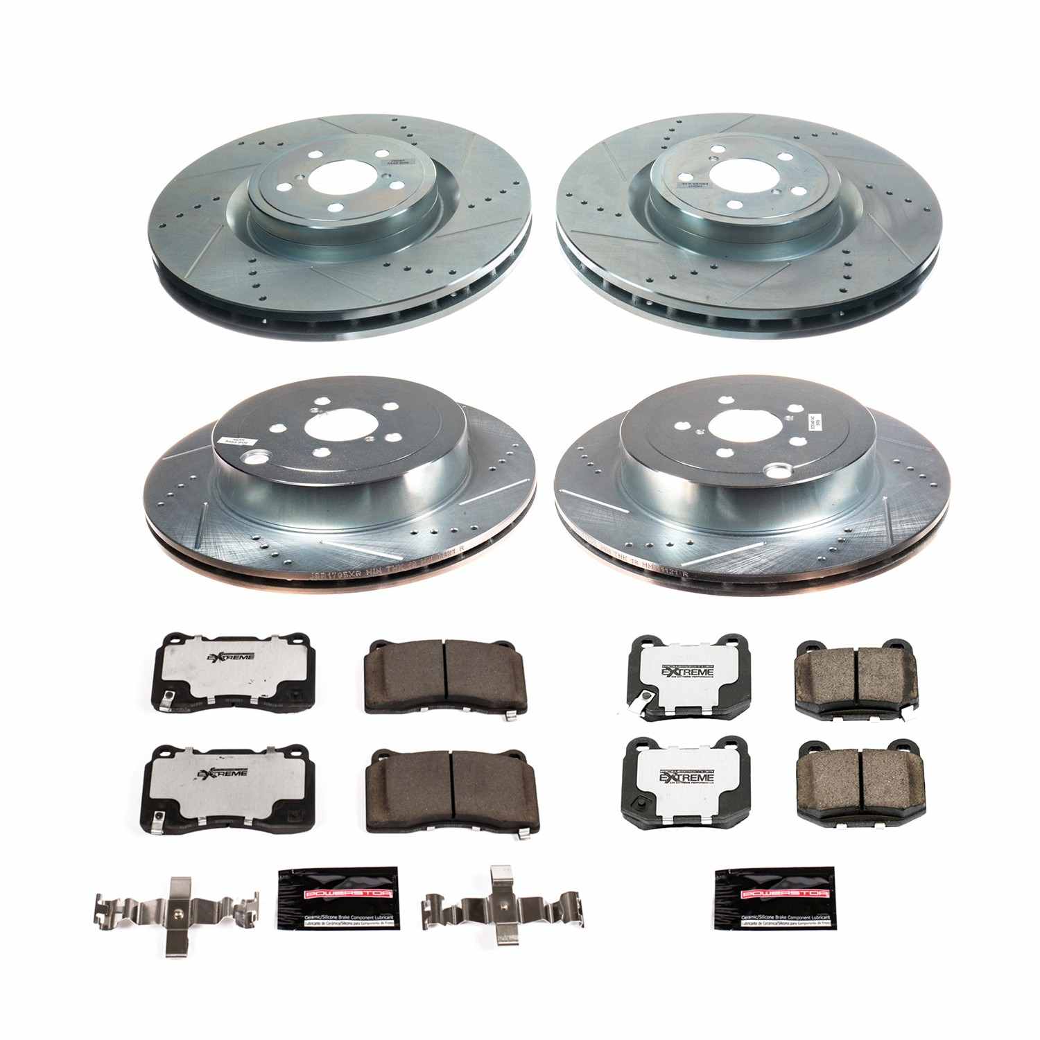 Power Stop 2020 Toyota 86 Front & Rear Z26 Street Warrior Brake Kit w/Calipers