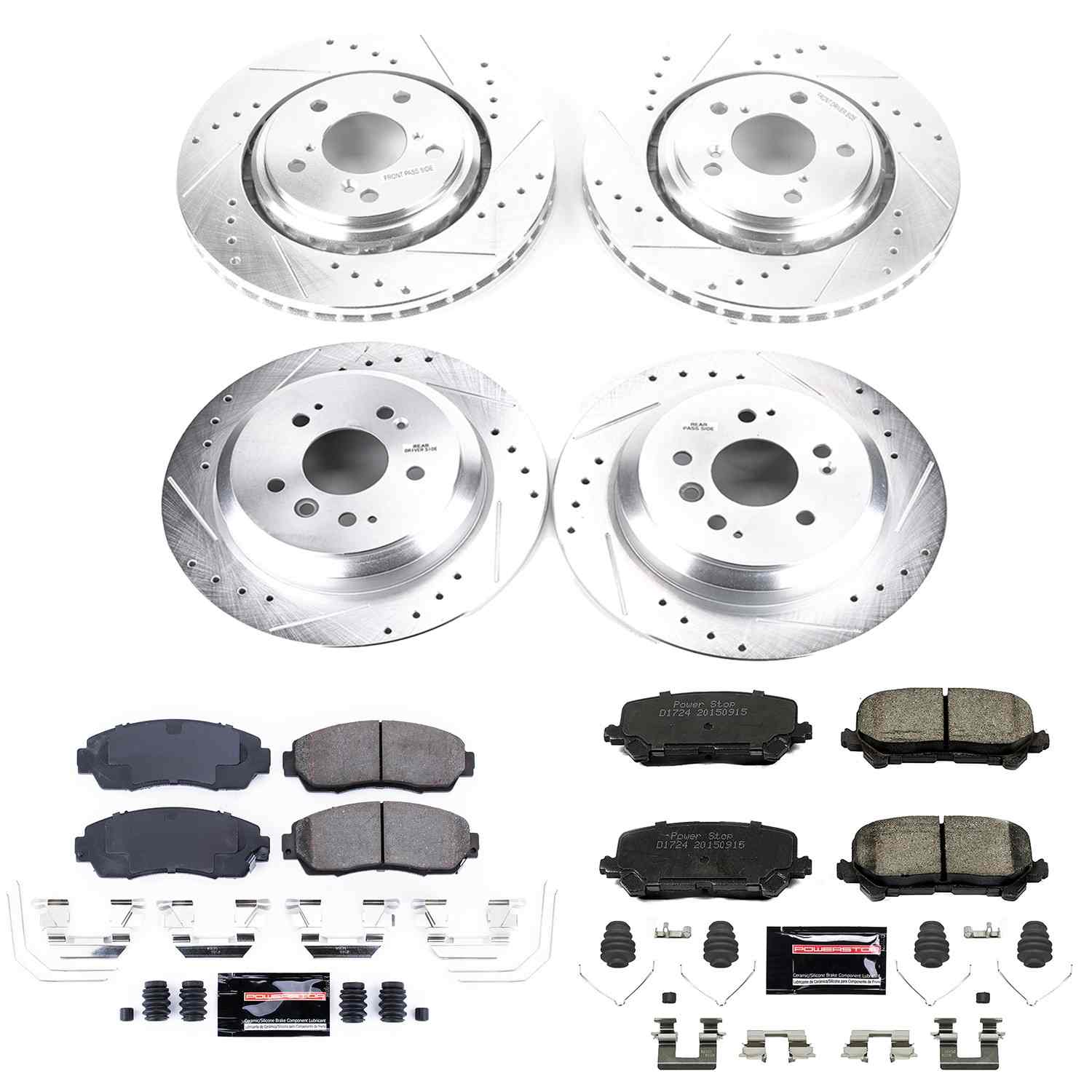 Power Stop 19-20 Honda Passport Front & Rear Z23 Evolution Sport Brake Kit