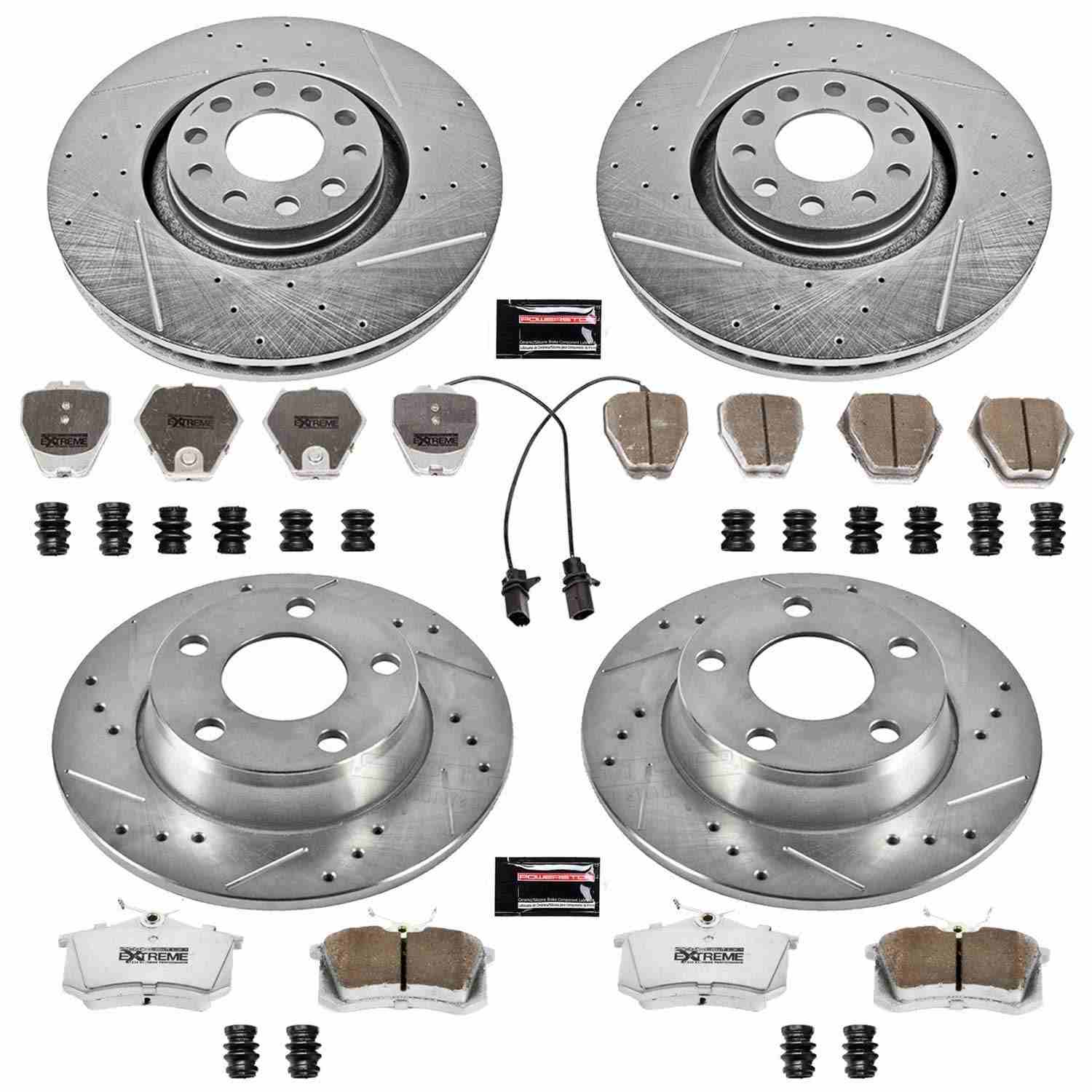 Power Stop 01-05 Audi Allroad Quattro Front & Rear Z26 Street Warrior Brake Kit