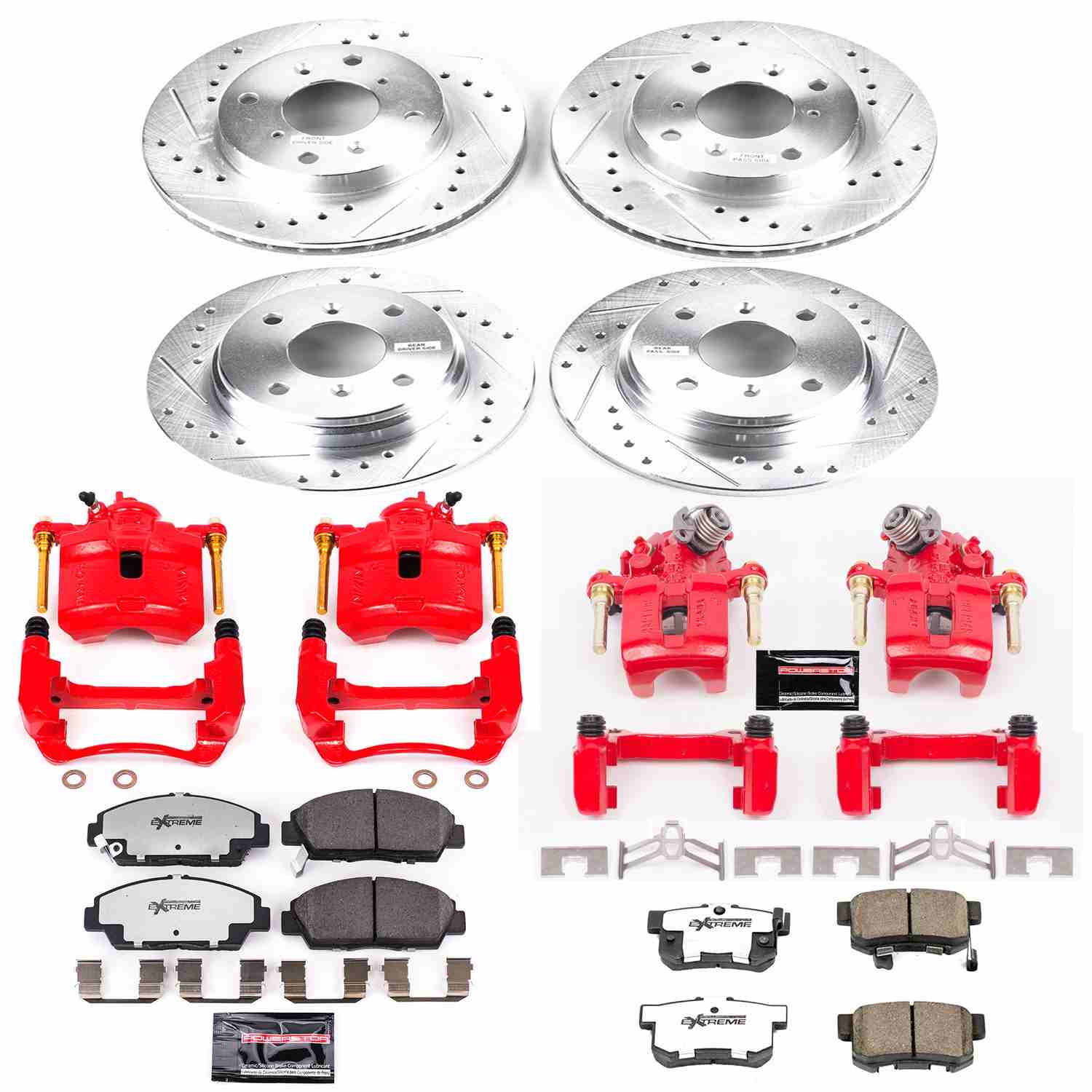 Power Stop 92-96 Honda Prelude Front & Rear Z26 Street Warrior Brake Kit w/Calipers
