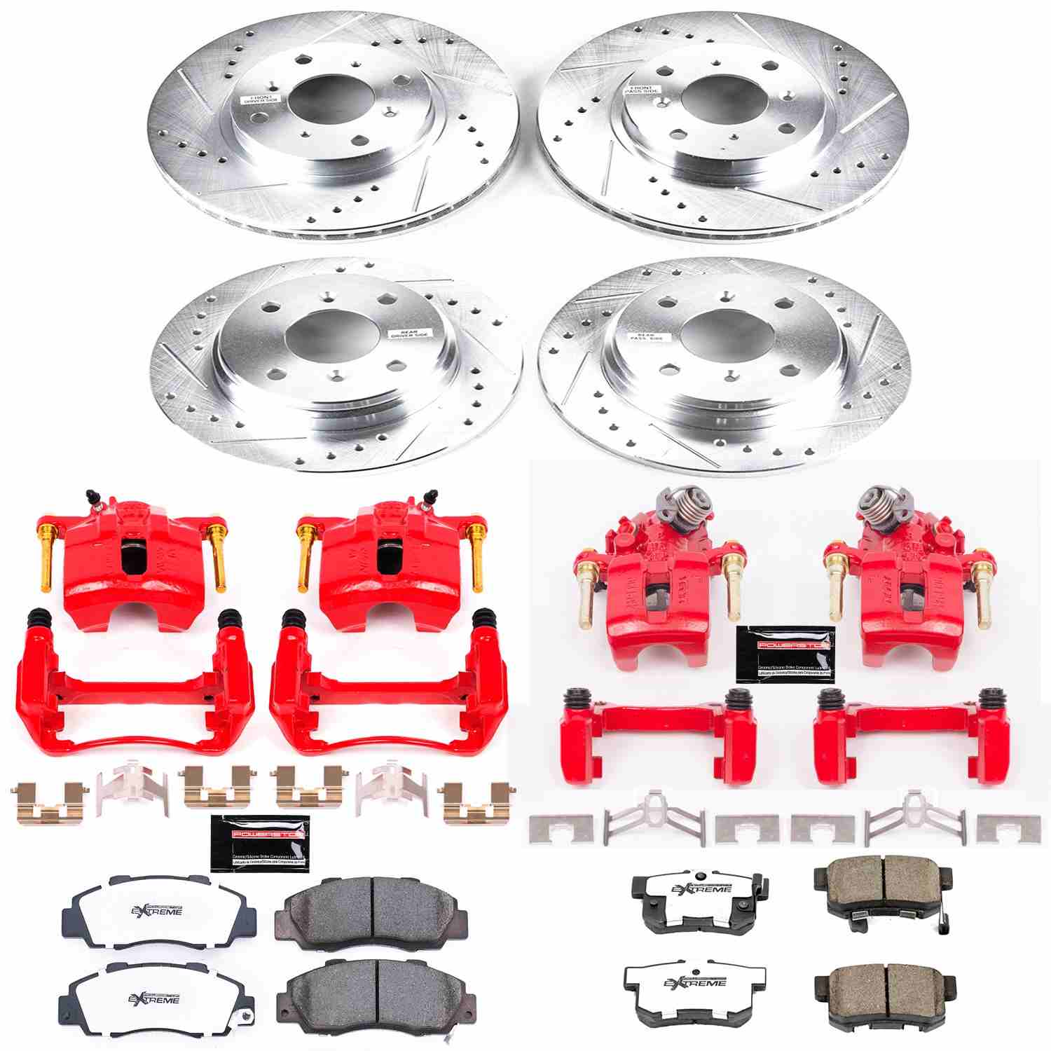 Power Stop 93-96 Honda Prelude Front & Rear Z26 Street Warrior Brake Kit w/Calipers
