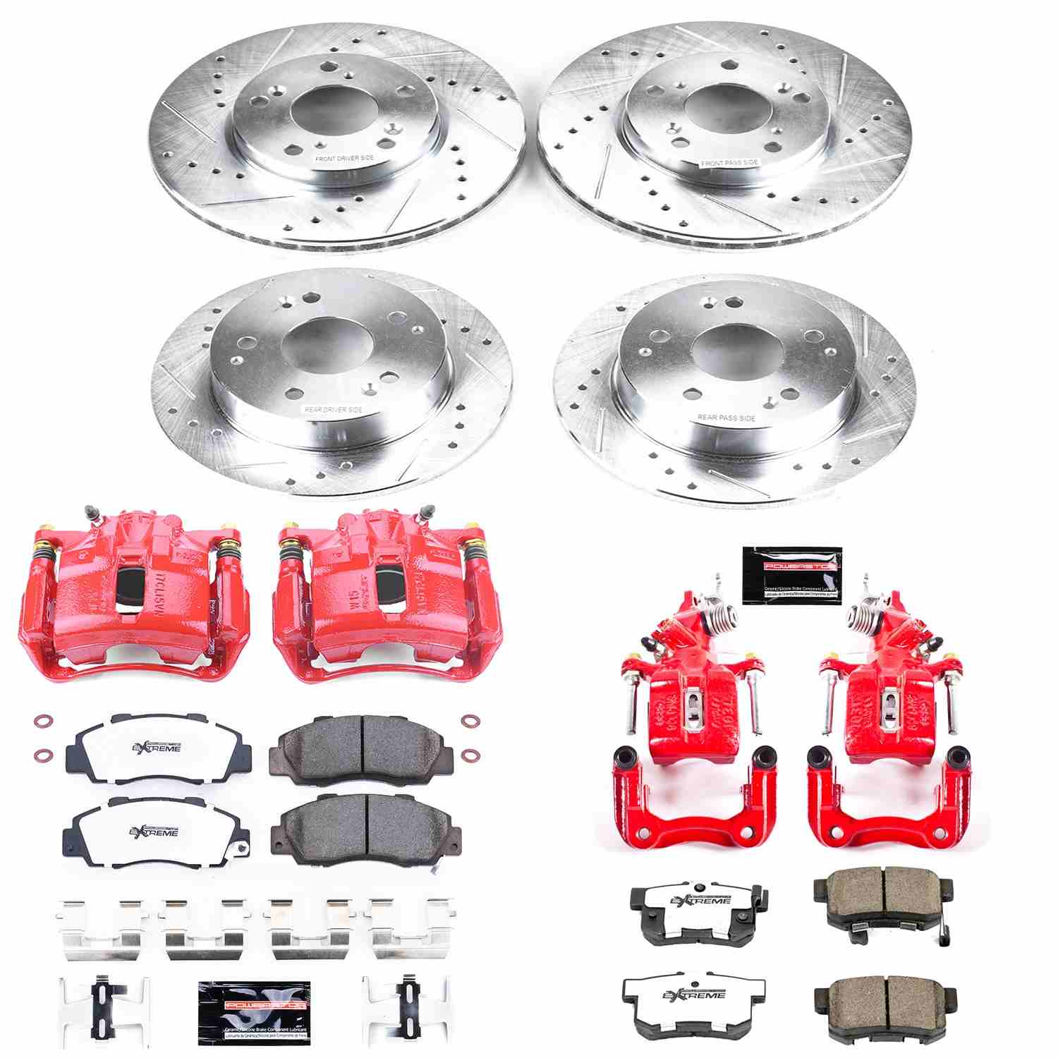 Power Stop 98-02 Honda Accord Front & Rear Z26 Street Warrior Brake Kit w/Calipers