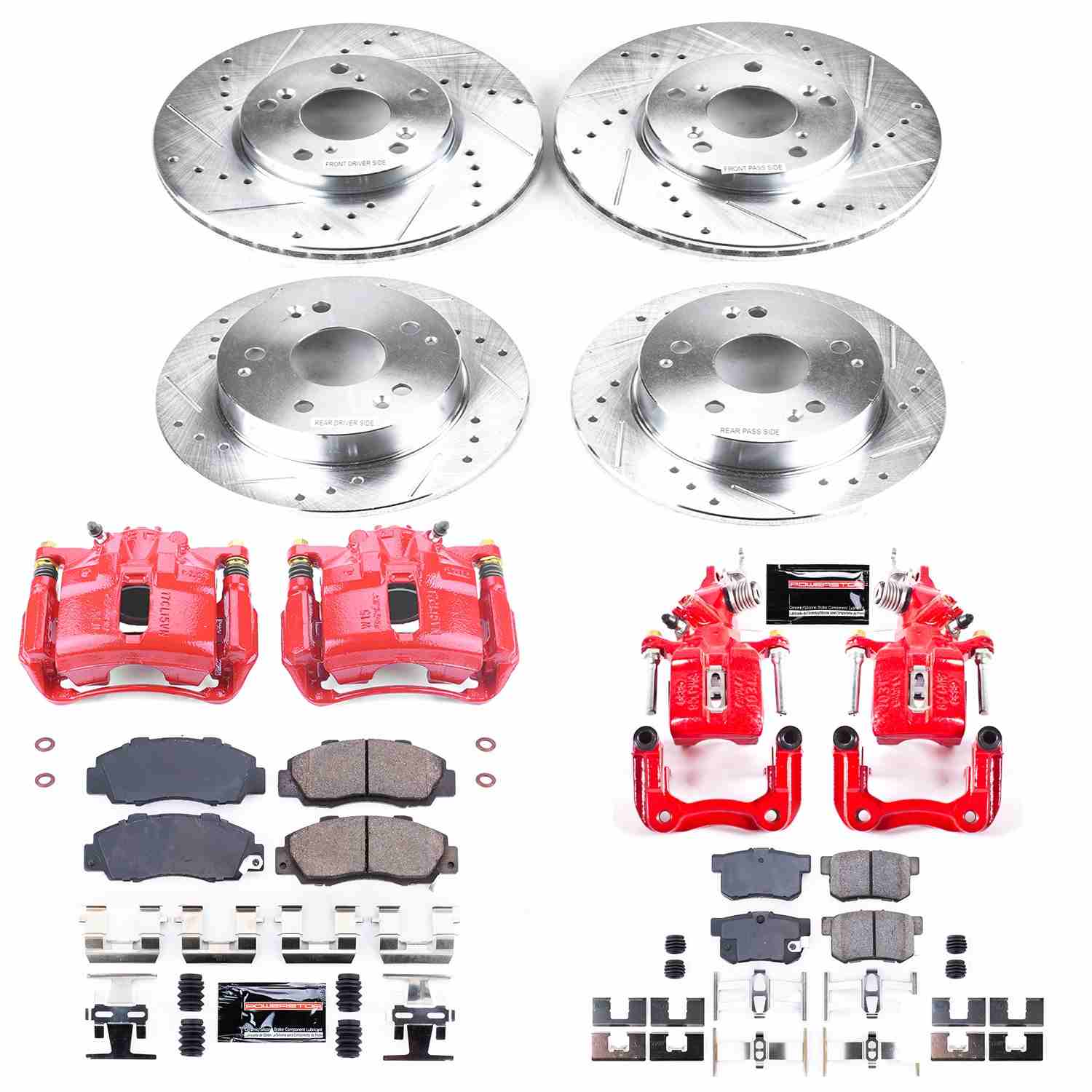Power Stop 98-02 Honda Accord Front & Rear Z23 Evolution Sport Brake Kit w/Calipers