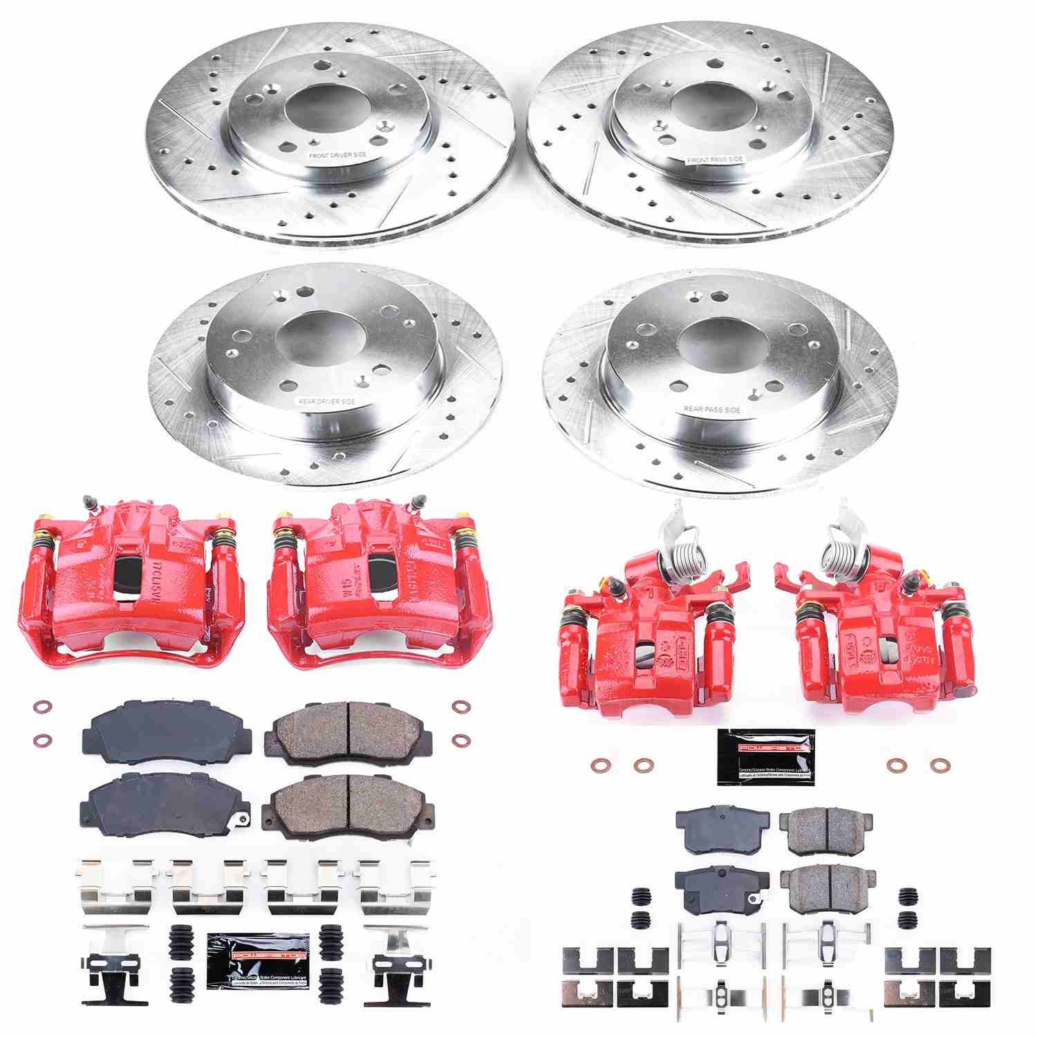 Power Stop 98-02 Honda Accord Front & Rear Z23 Evolution Sport Brake Kit w/Calipers
