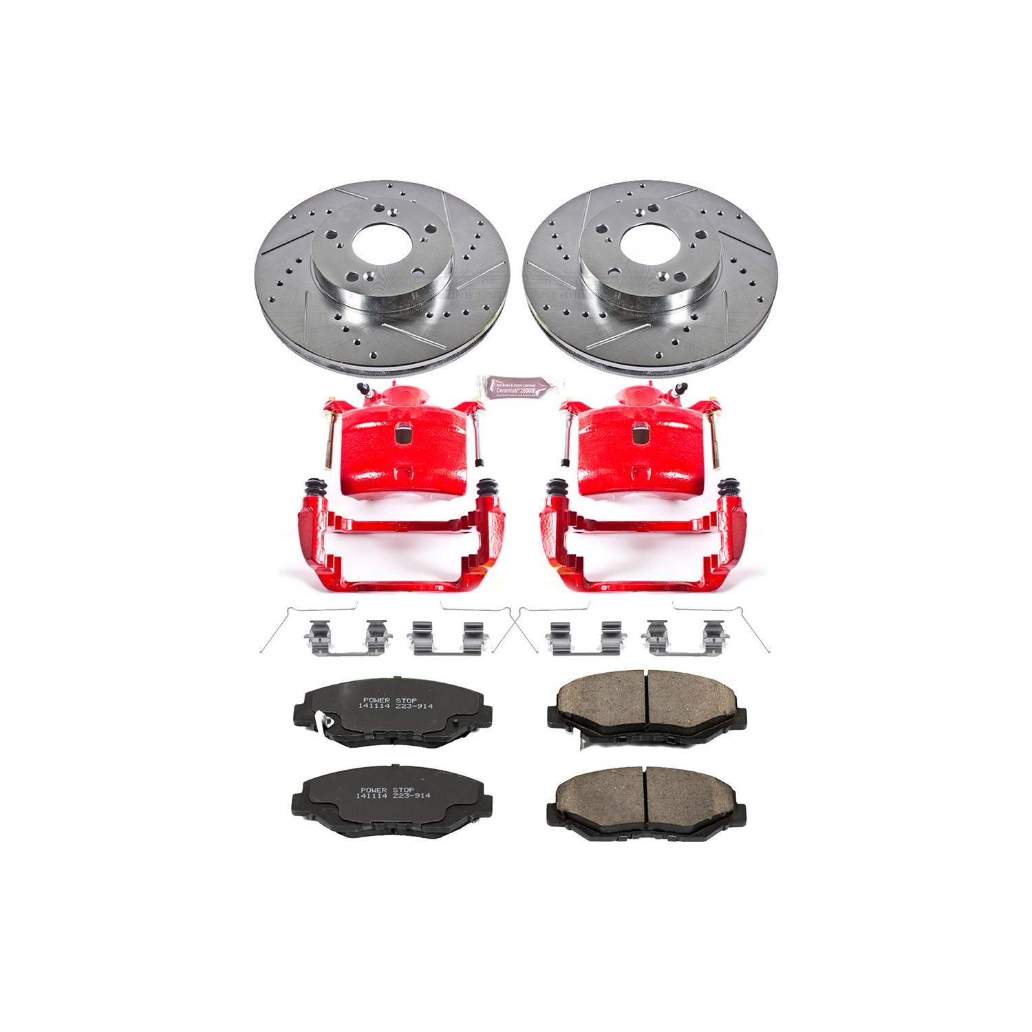 Power Stop 02-04 Honda CR-V Front Z23 Evolution Sport Brake Kit w/Calipers